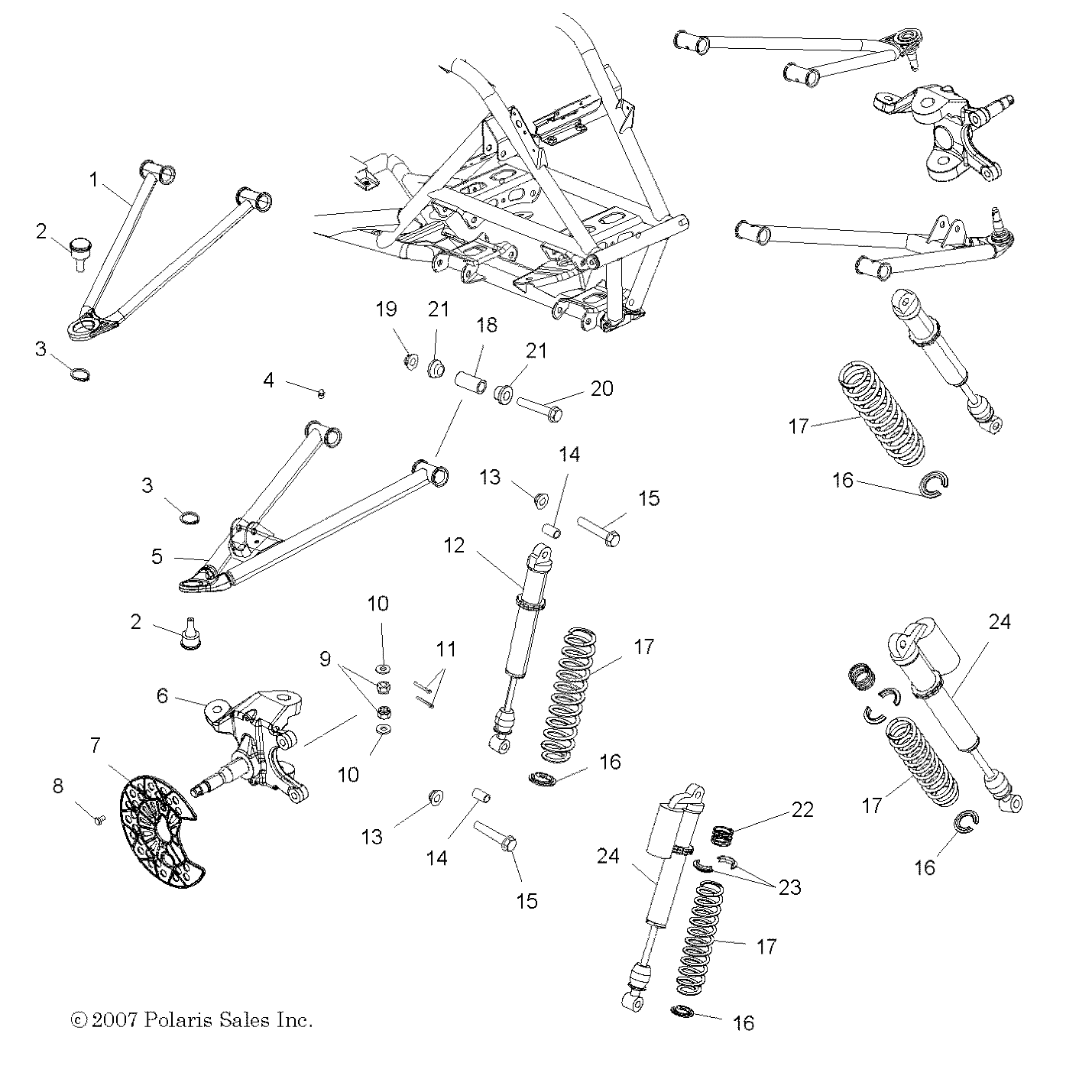 Foto diagrama Polaris que contem a peça 7043133-133