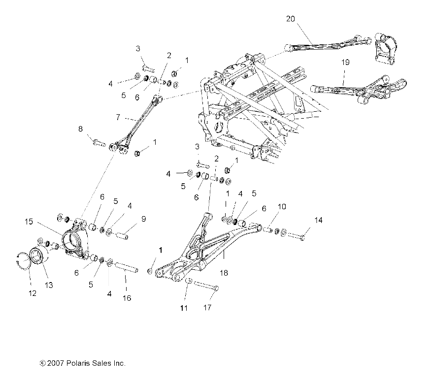 Foto diagrama Polaris que contem a peça 3610125