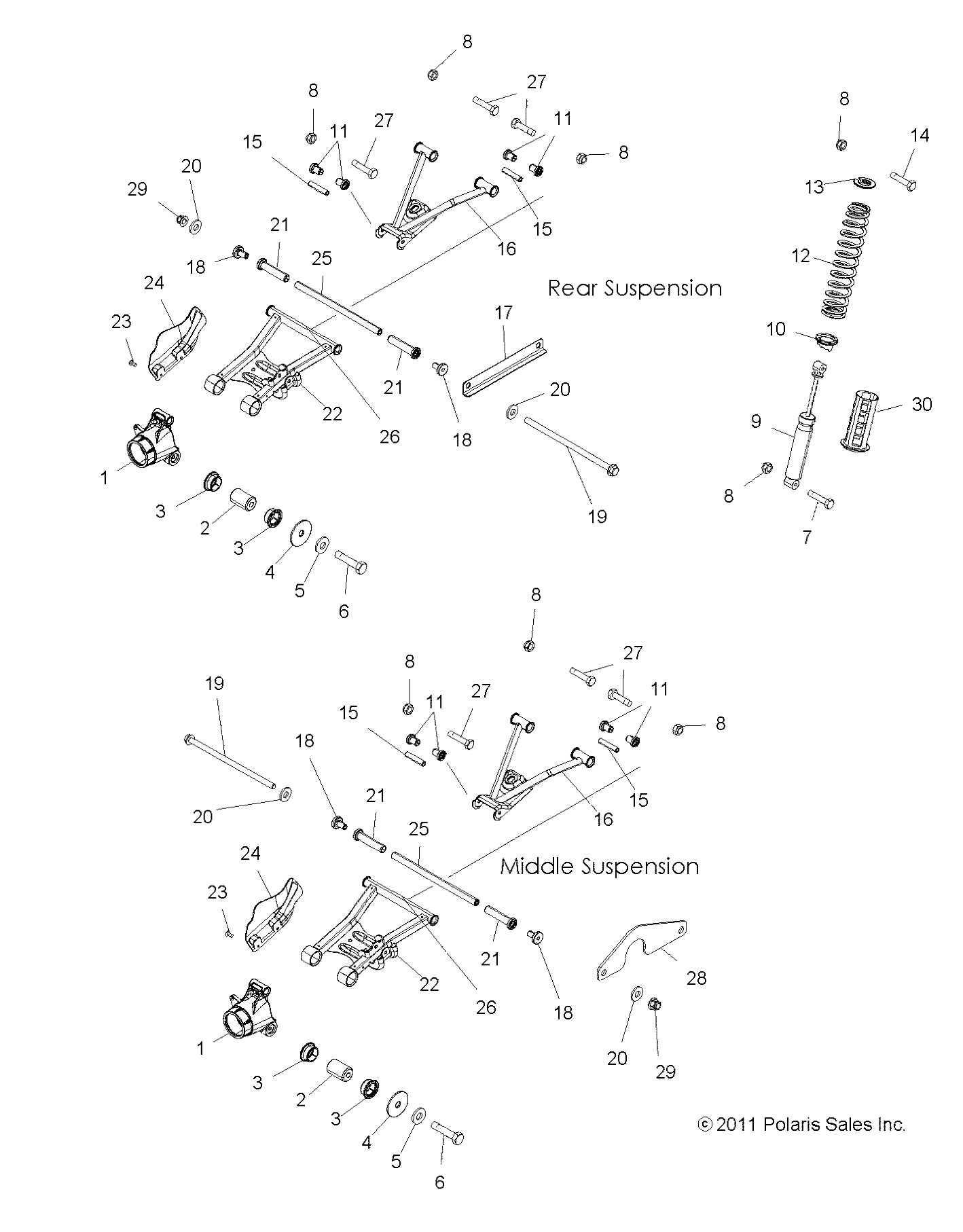 Foto diagrama Polaris que contem a peça 5436833