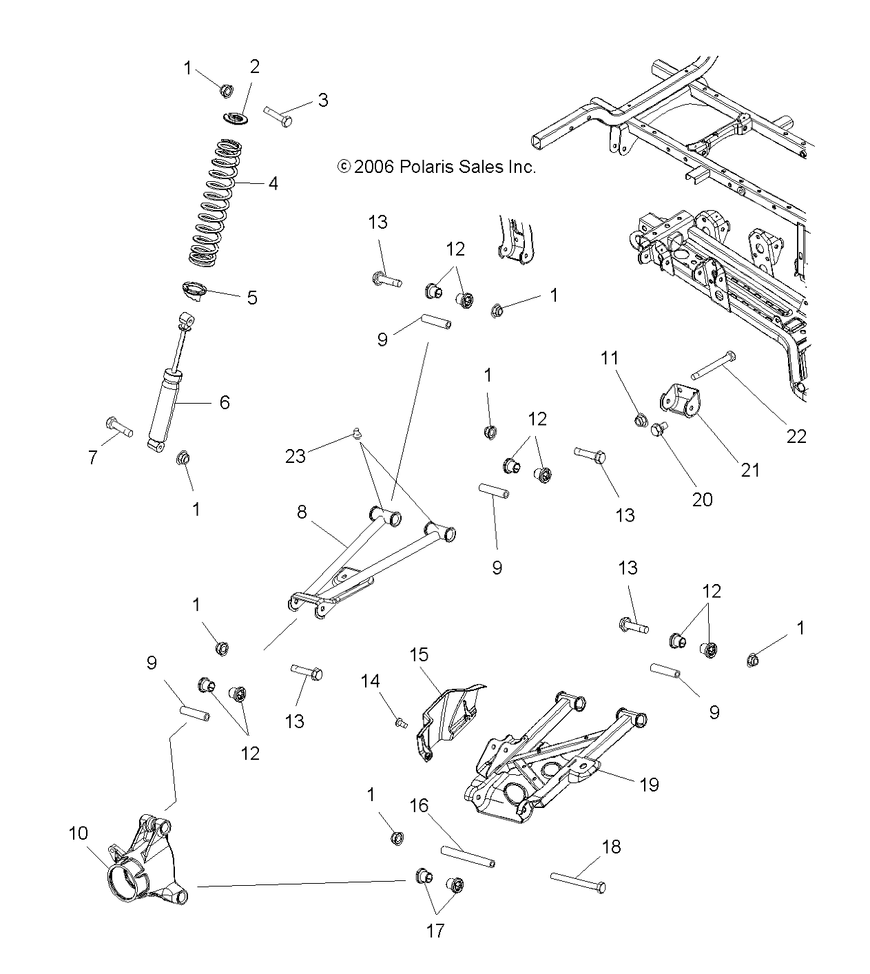 Foto diagrama Polaris que contem a peça 1015383-067