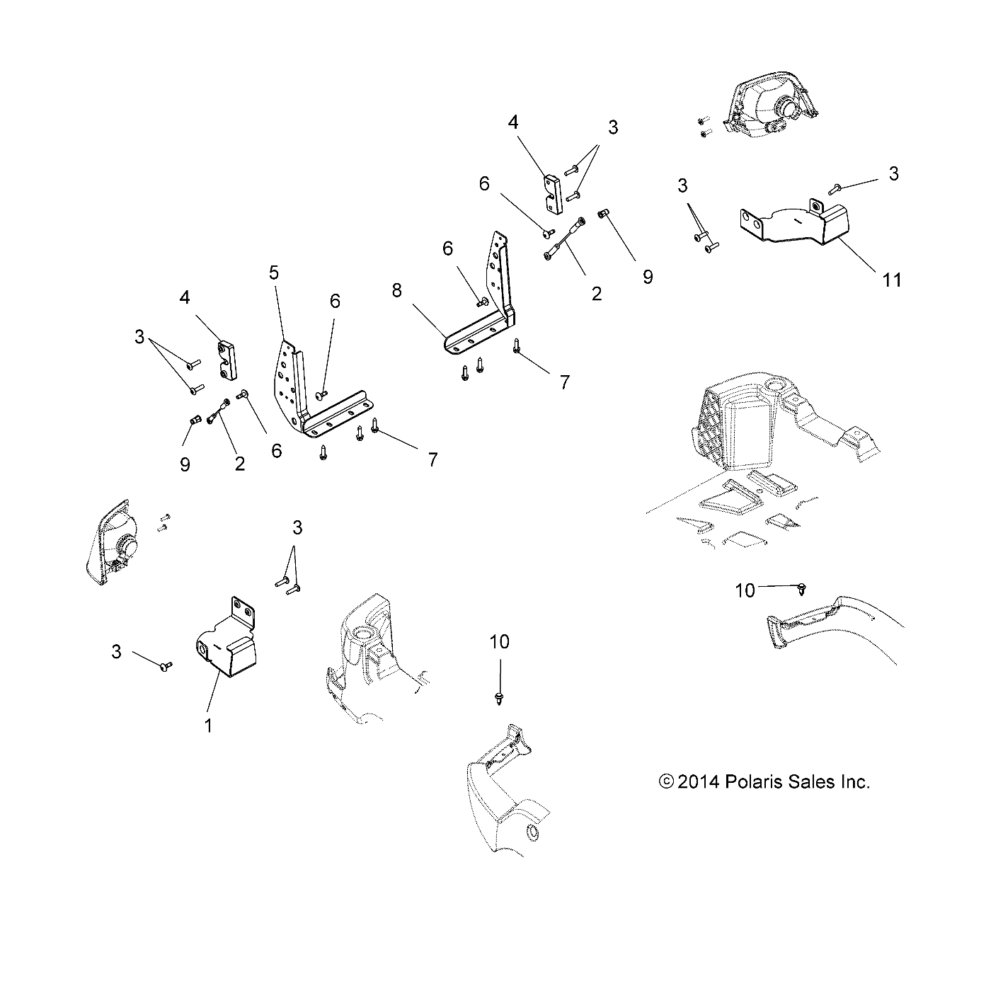 Foto diagrama Polaris que contem a peça 5250818-329
