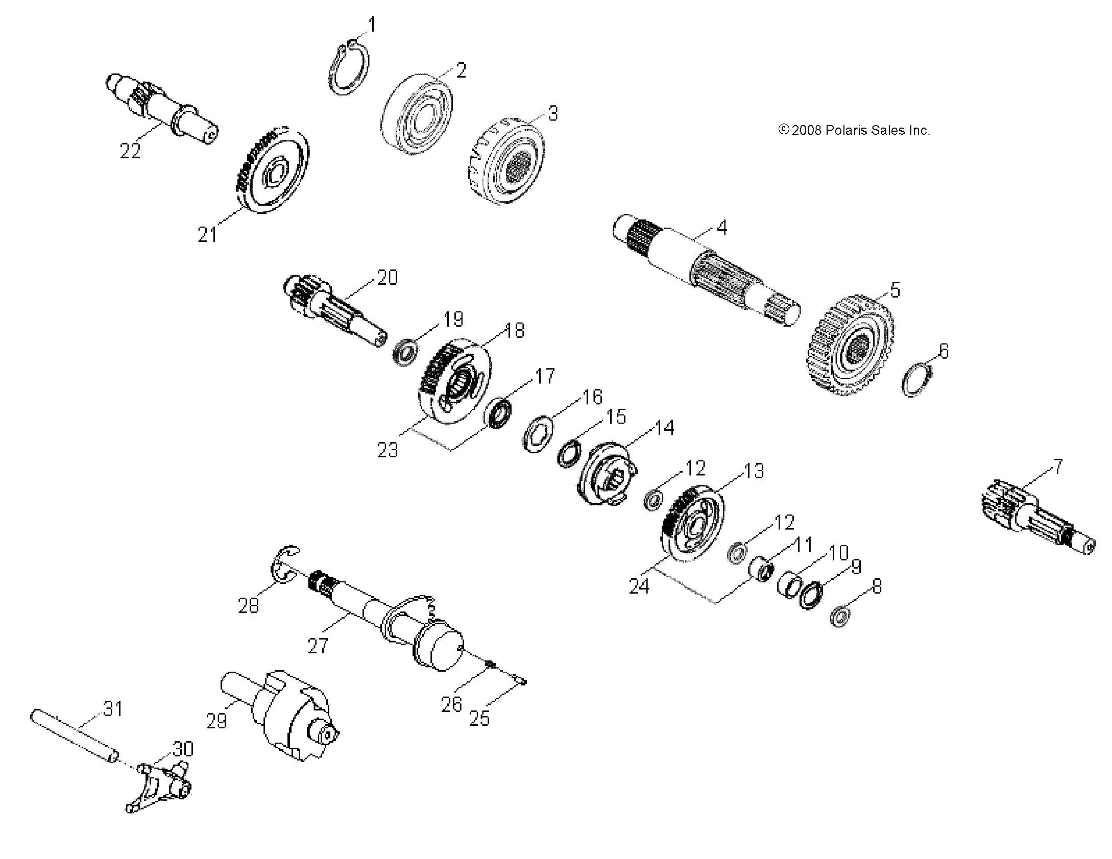 Foto diagrama Polaris que contem a peça 0453121