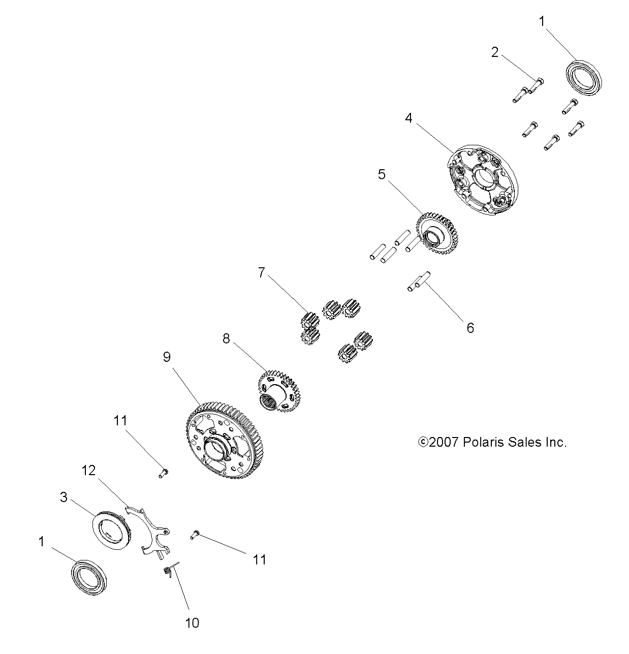 Foto diagrama Polaris que contem a peça 1332625