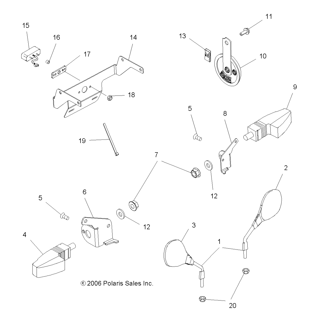 Foto diagrama Polaris que contem a peça 2633171