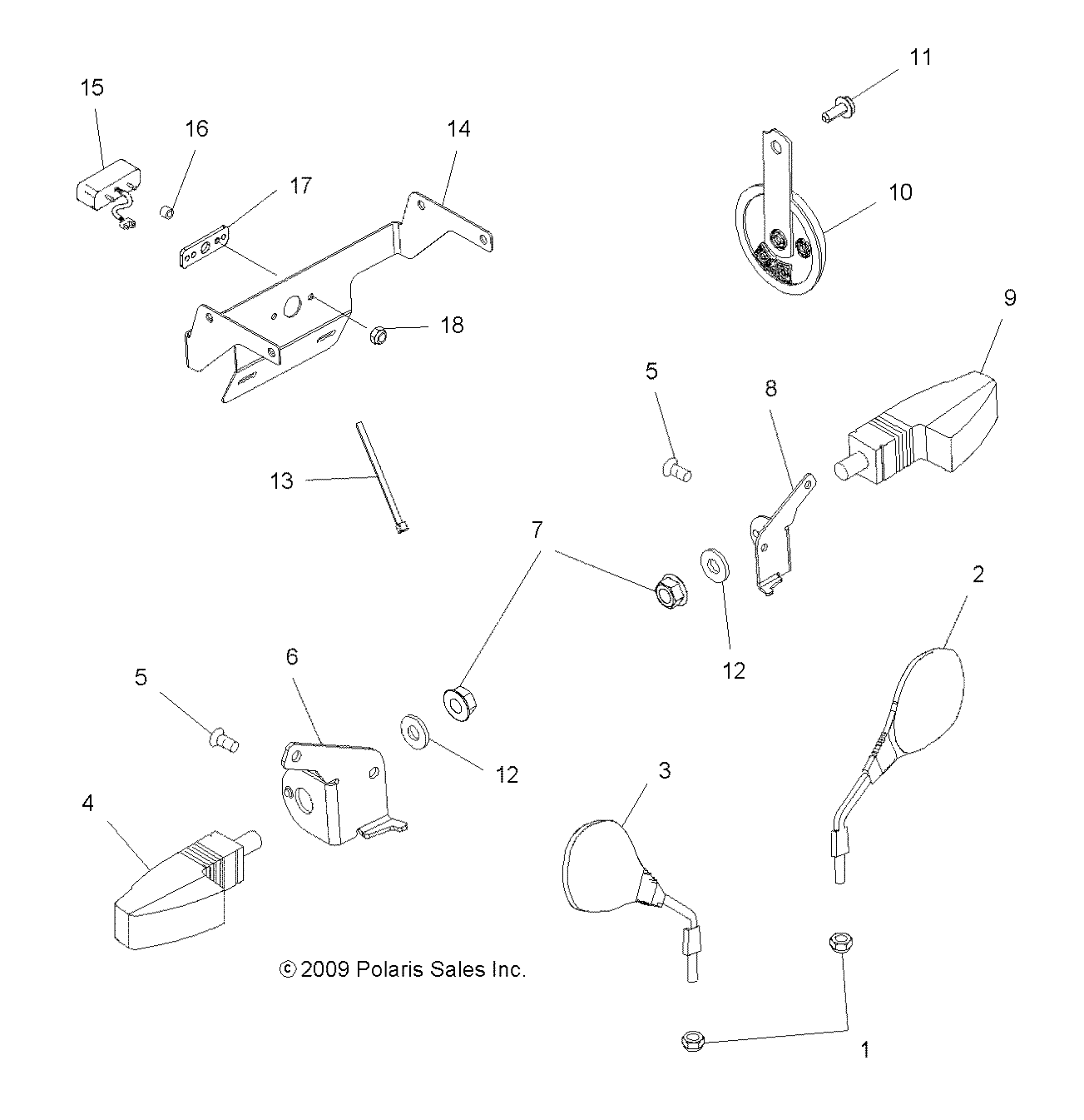Foto diagrama Polaris que contem a peça 5250013-067