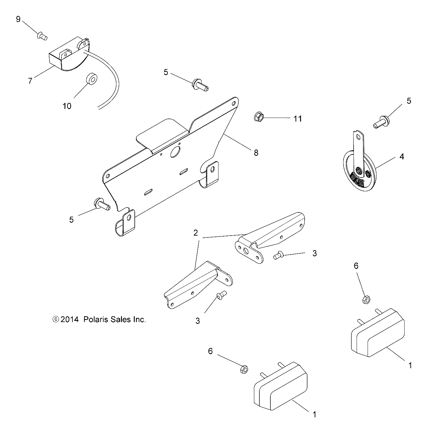 Part Number : 5252917-458 BRKT-REGISTRATION PLATE M.BLK