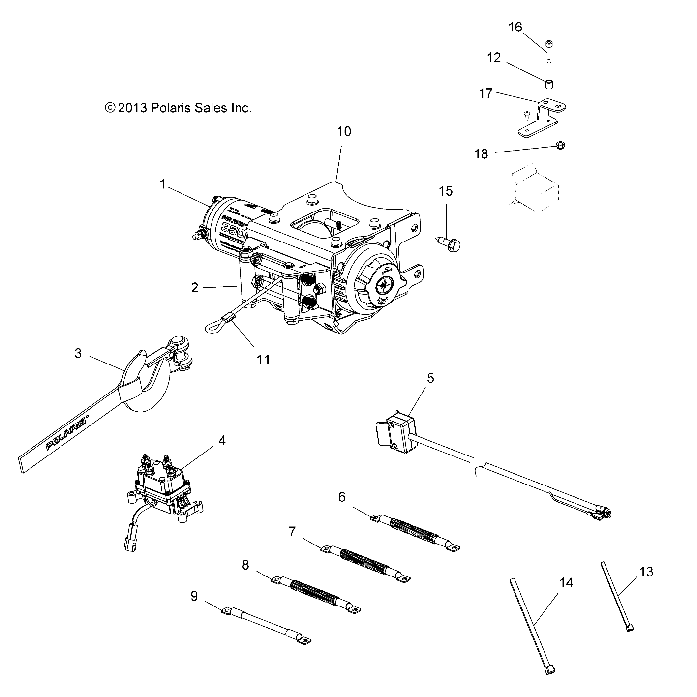 Foto diagrama Polaris que contem a peça 4013470-485