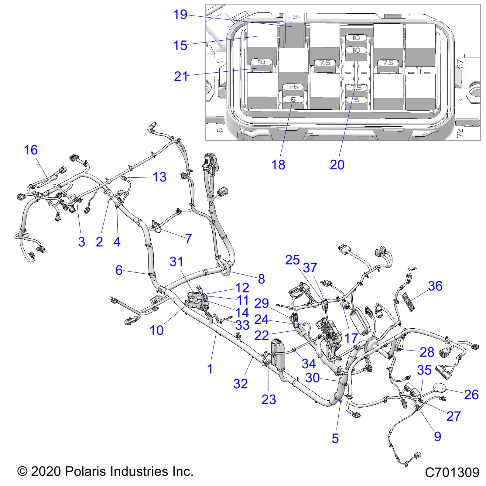 Part Number : 2415916 HARN-CHASSIS RZR T 96X64 DX