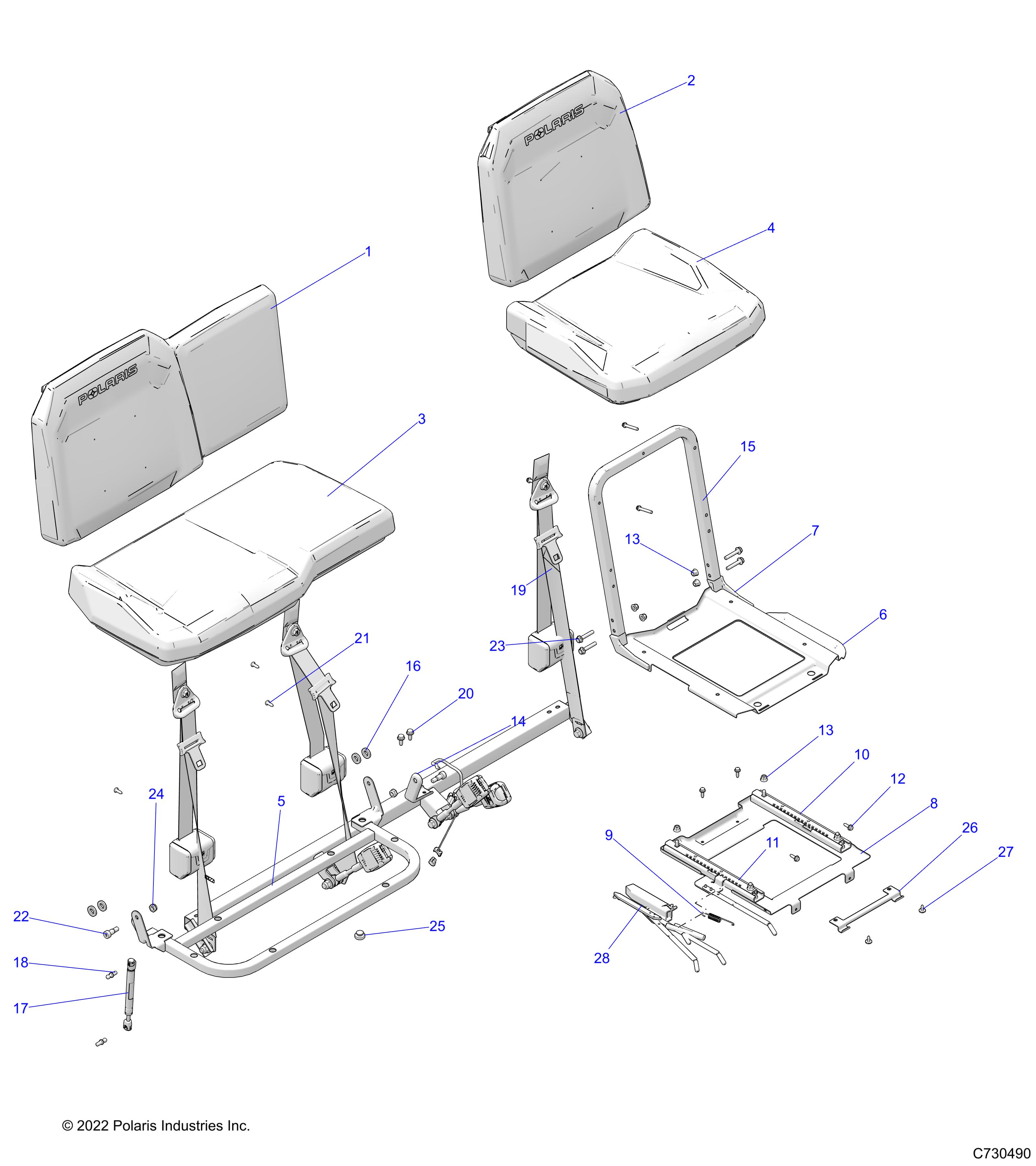 Part Number : 7081853 SEAT SLIDE  RIGHT