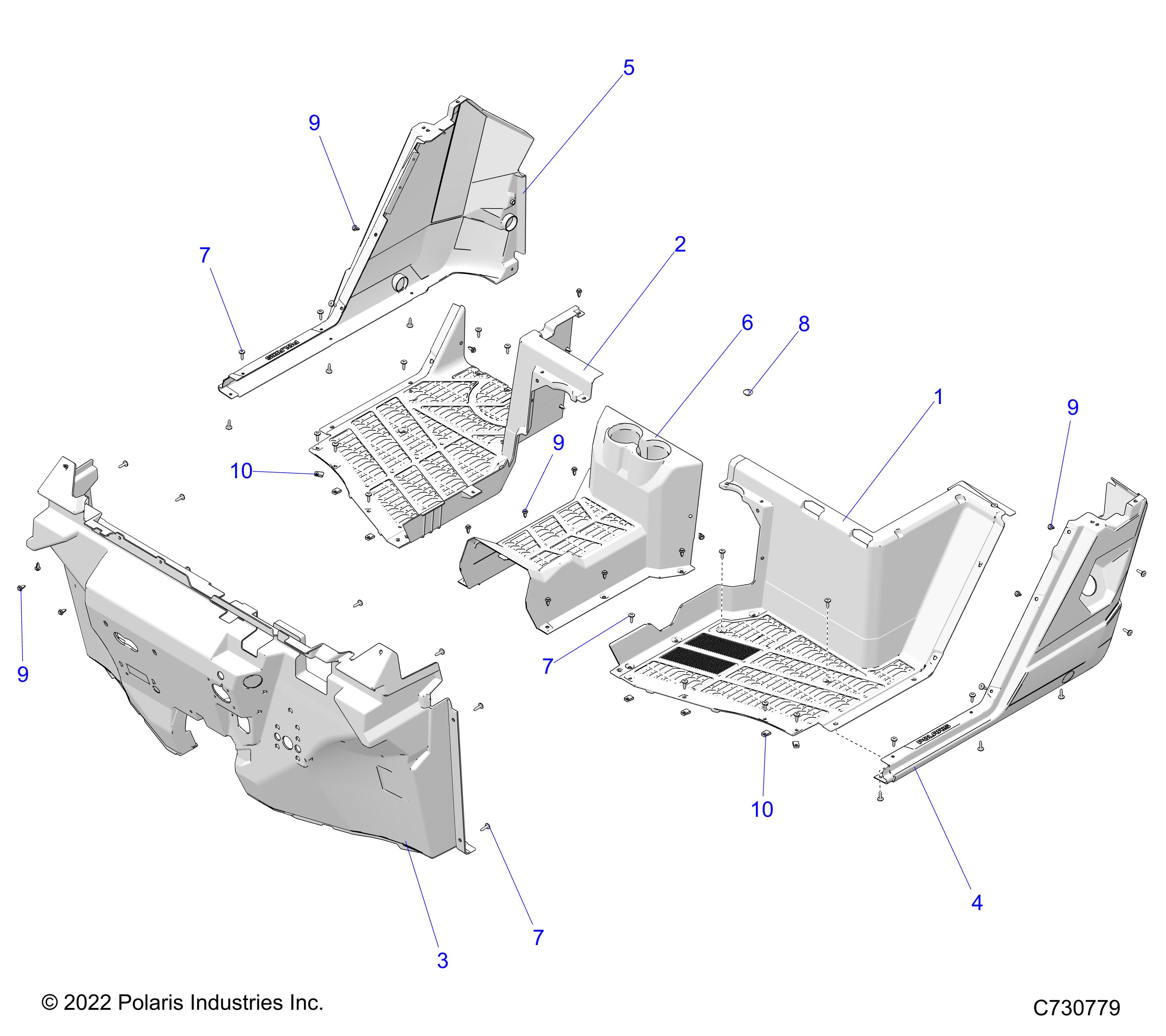 Part Number : 5457859-070 FLOOR-UPR CLOSE HEAT TR BLK