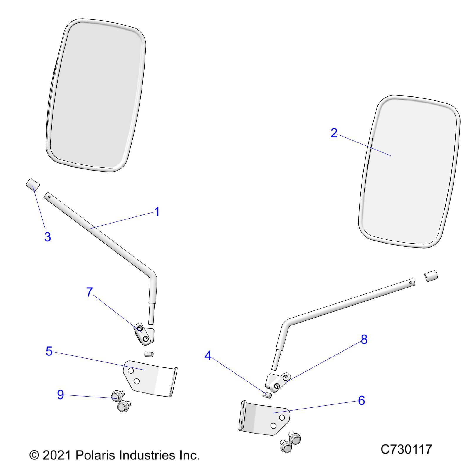 Foto diagrama Polaris que contem a peça 5340138-458