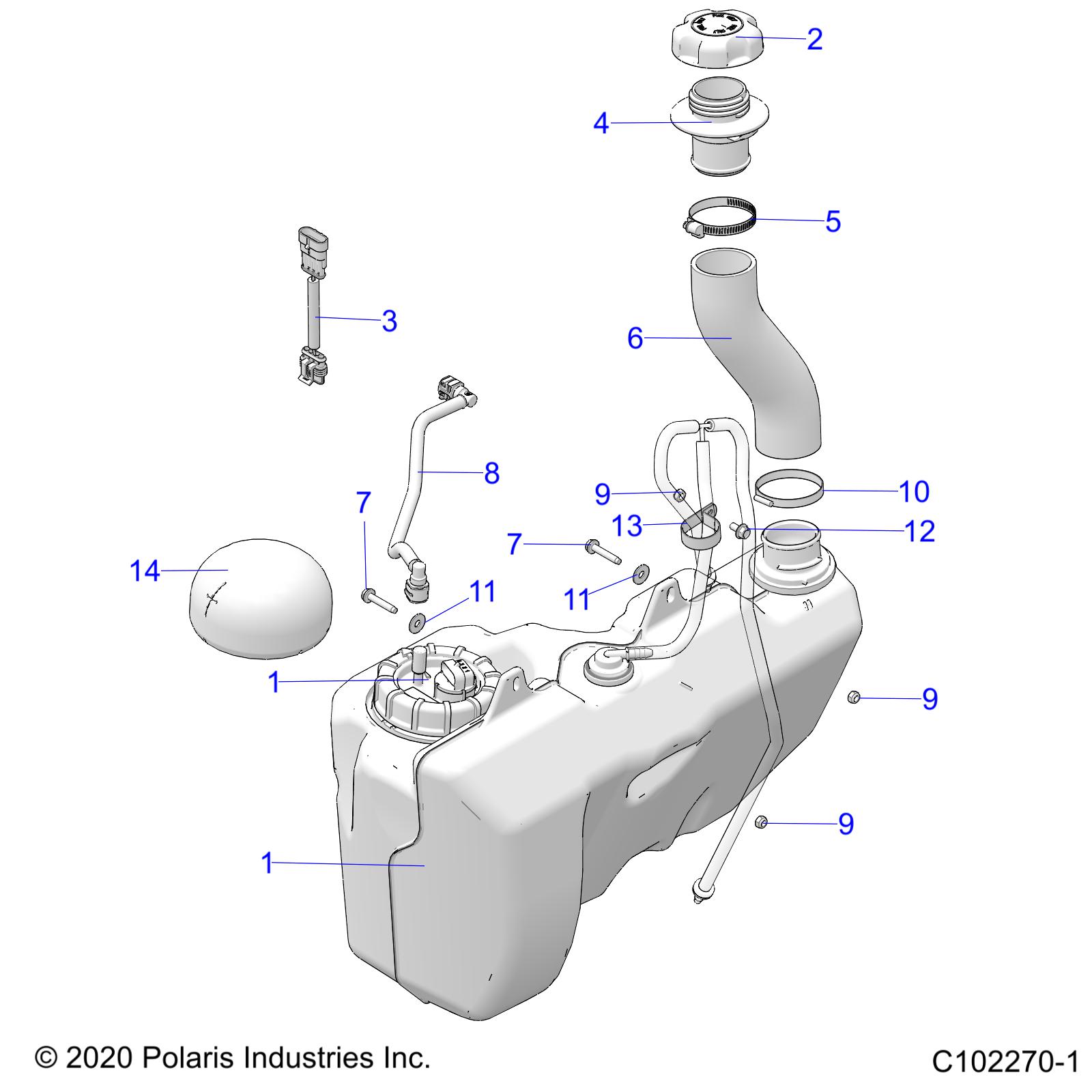 Foto diagrama Polaris que contem a peça 2207670