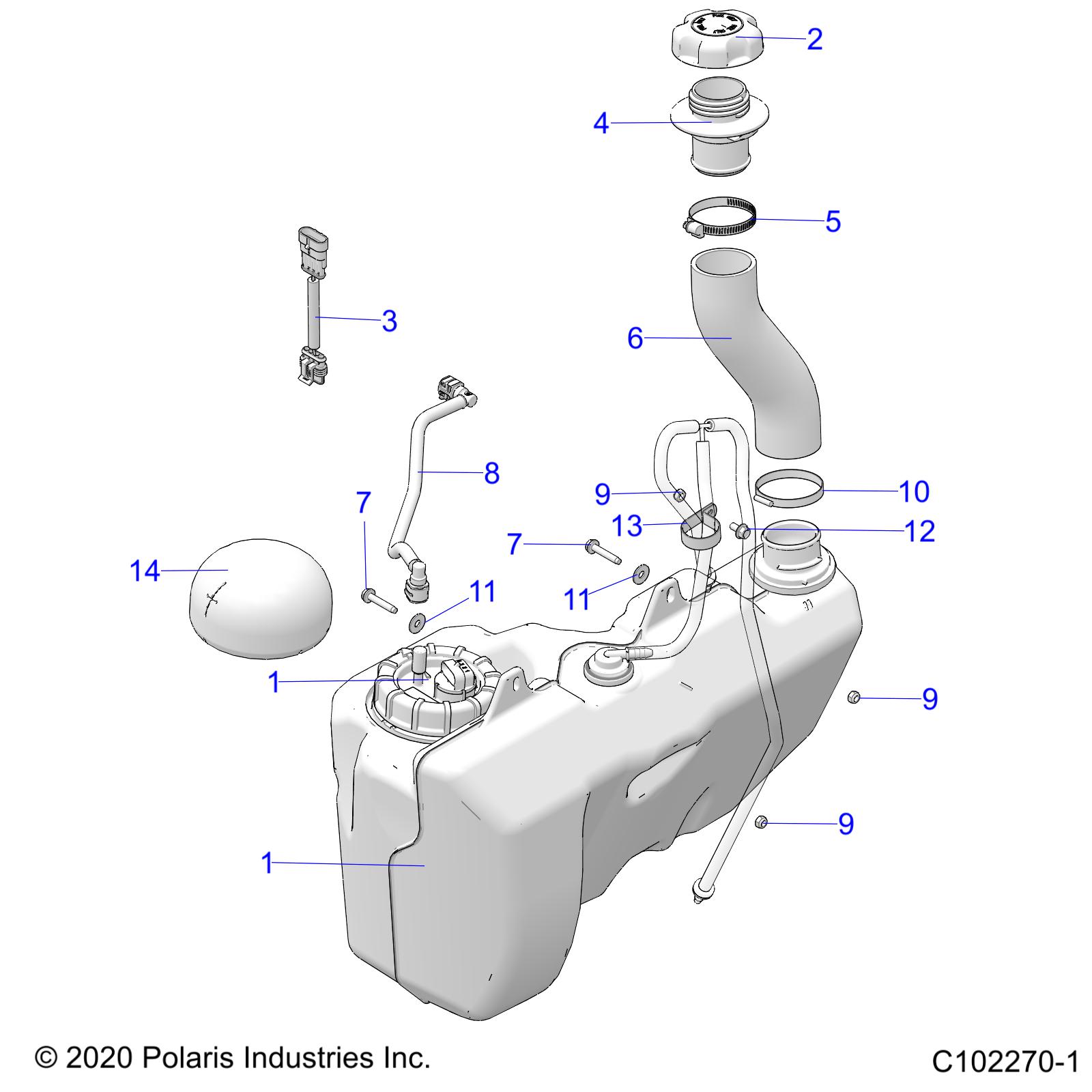 Foto diagrama Polaris que contem a peça 2521706