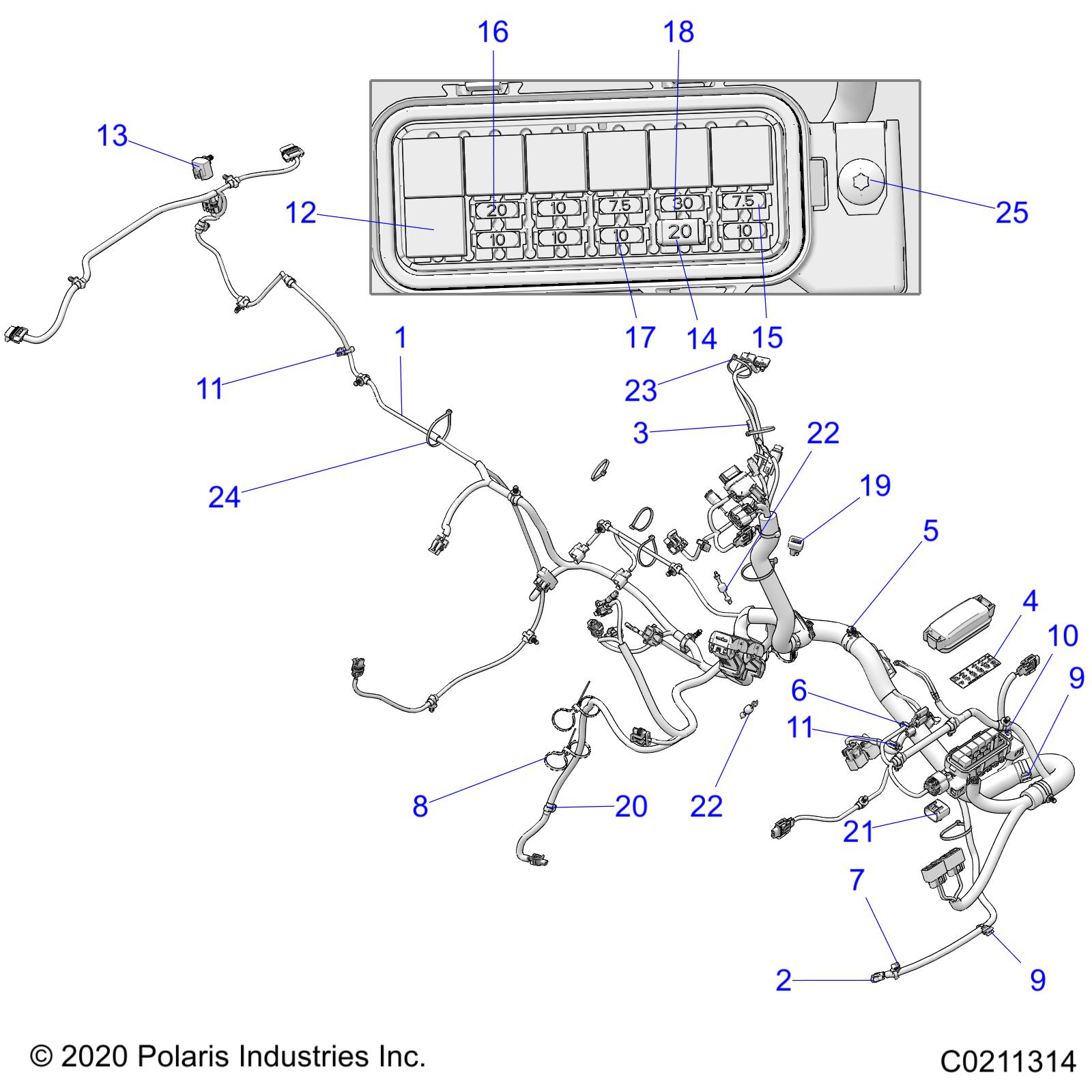 Part Number : 2416129 HARNESS-MAIN SPM XP ETC 55