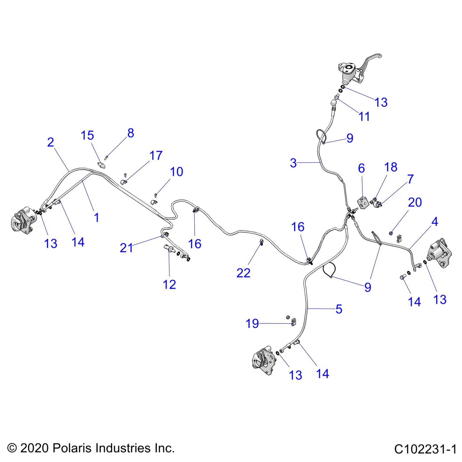 Foto diagrama Polaris que contem a peça 7052292