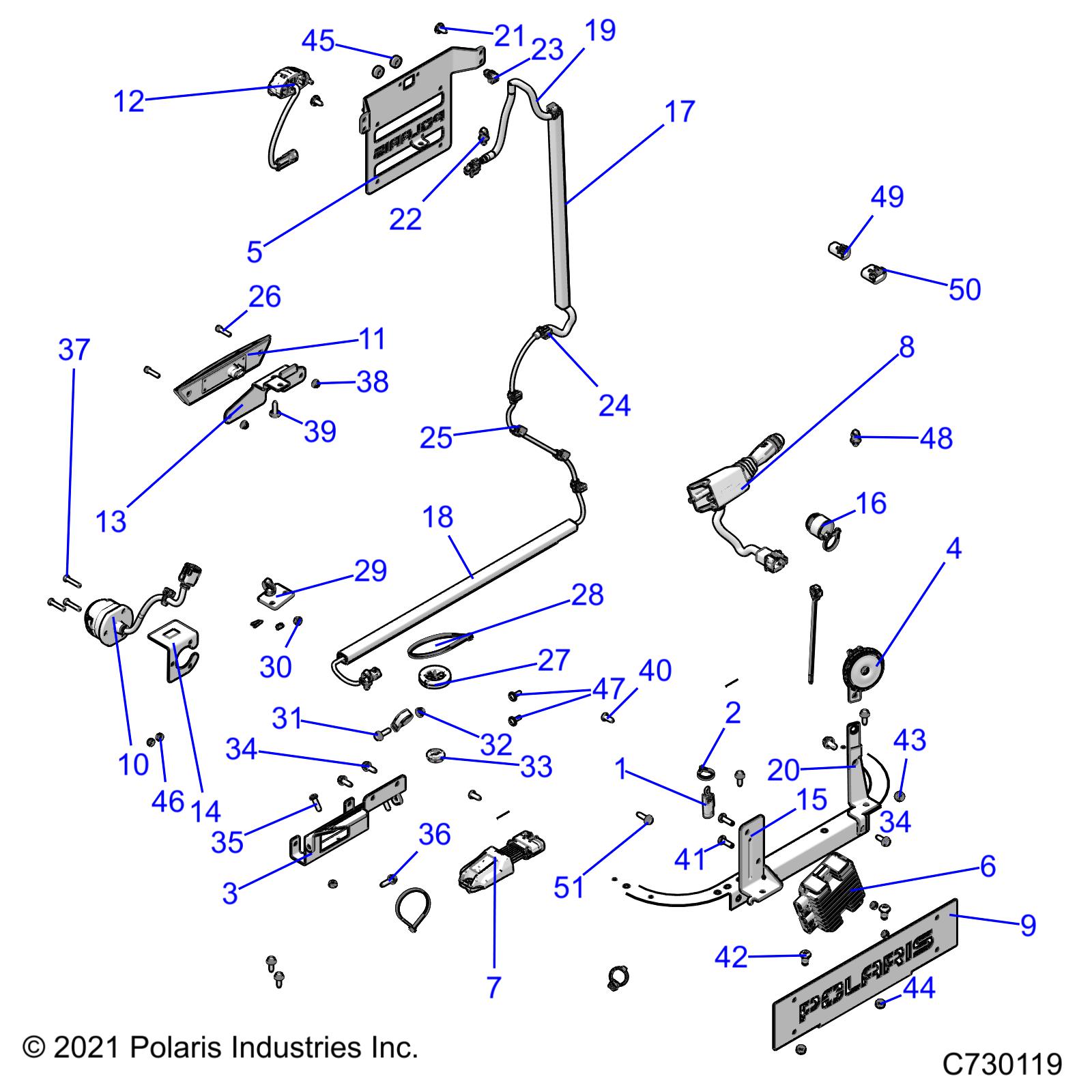 Part Number : 5271442-458 BRKT-FOG LIGHT MRGR BLK