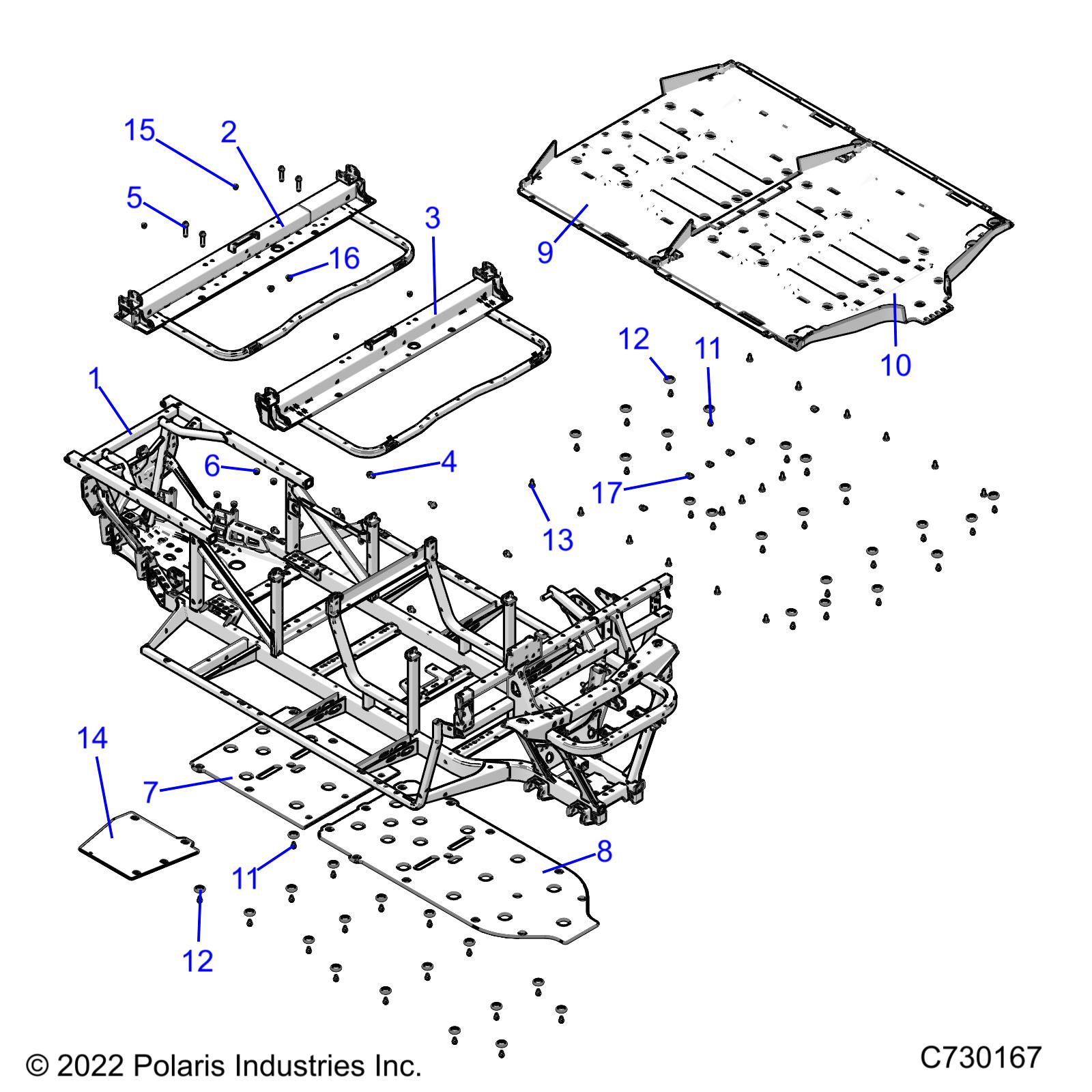 Part Number : 5458060-070 PLATE-SKID REAR BLK