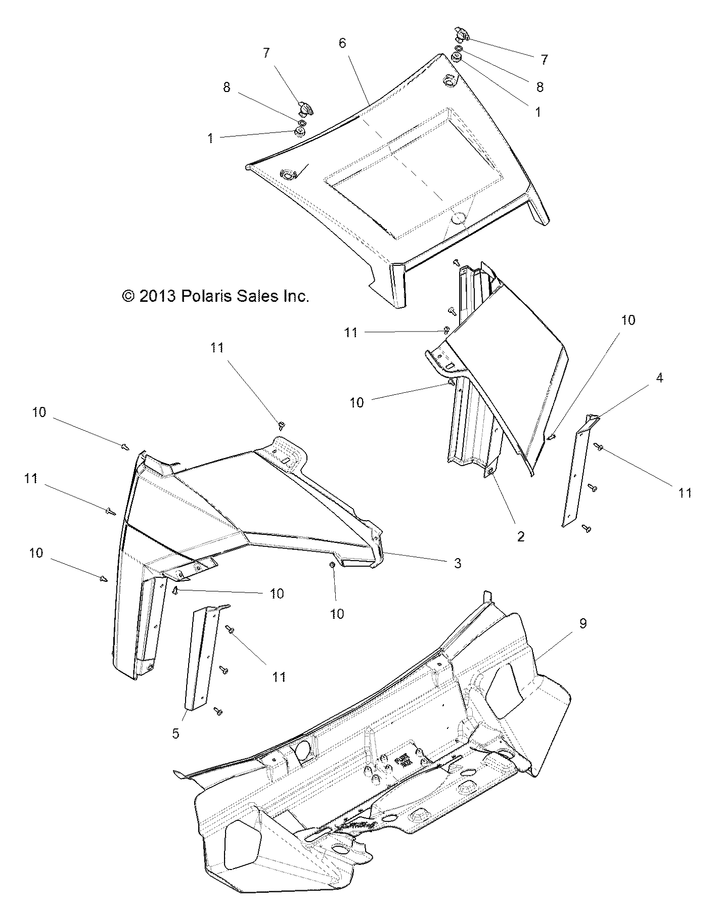 Part Number : 5439011-070 FENDER FLARE  FRONT  LEFT  GLO