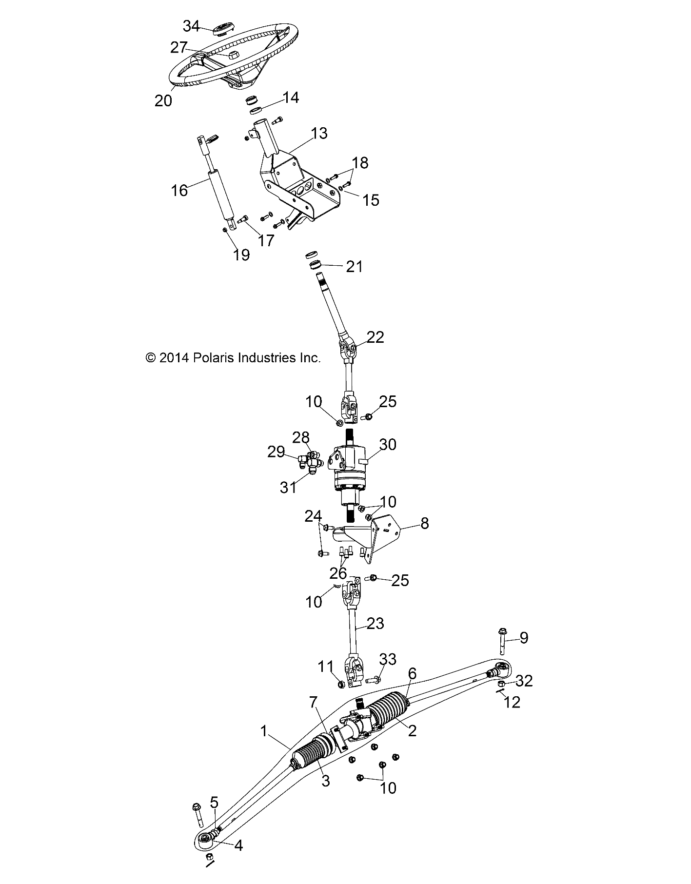 Foto diagrama Polaris que contem a peça 1019185-458