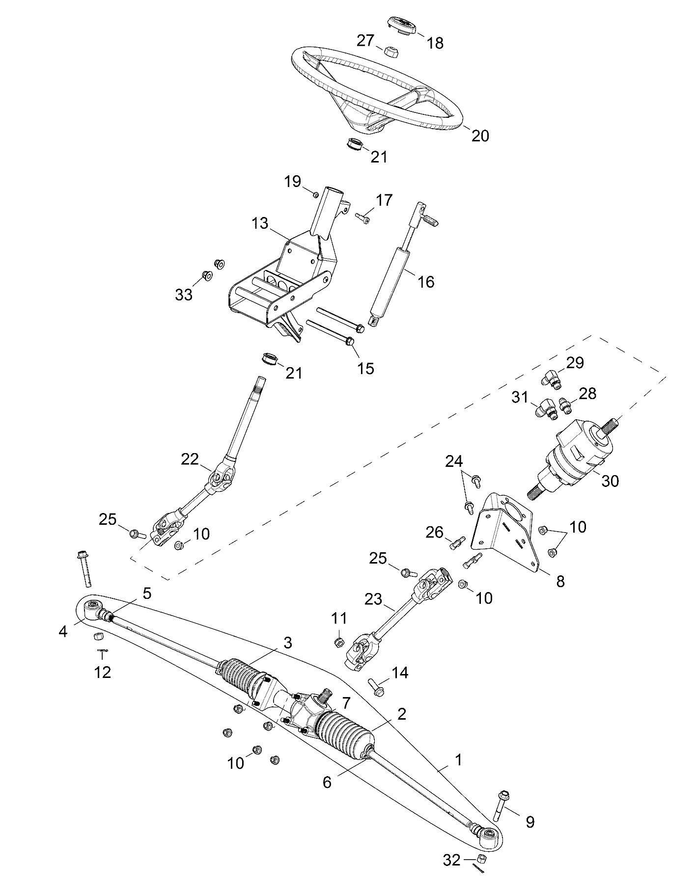 Part Number : 1824317-458 ASM-TILT STEERING RVTD M10 BLK