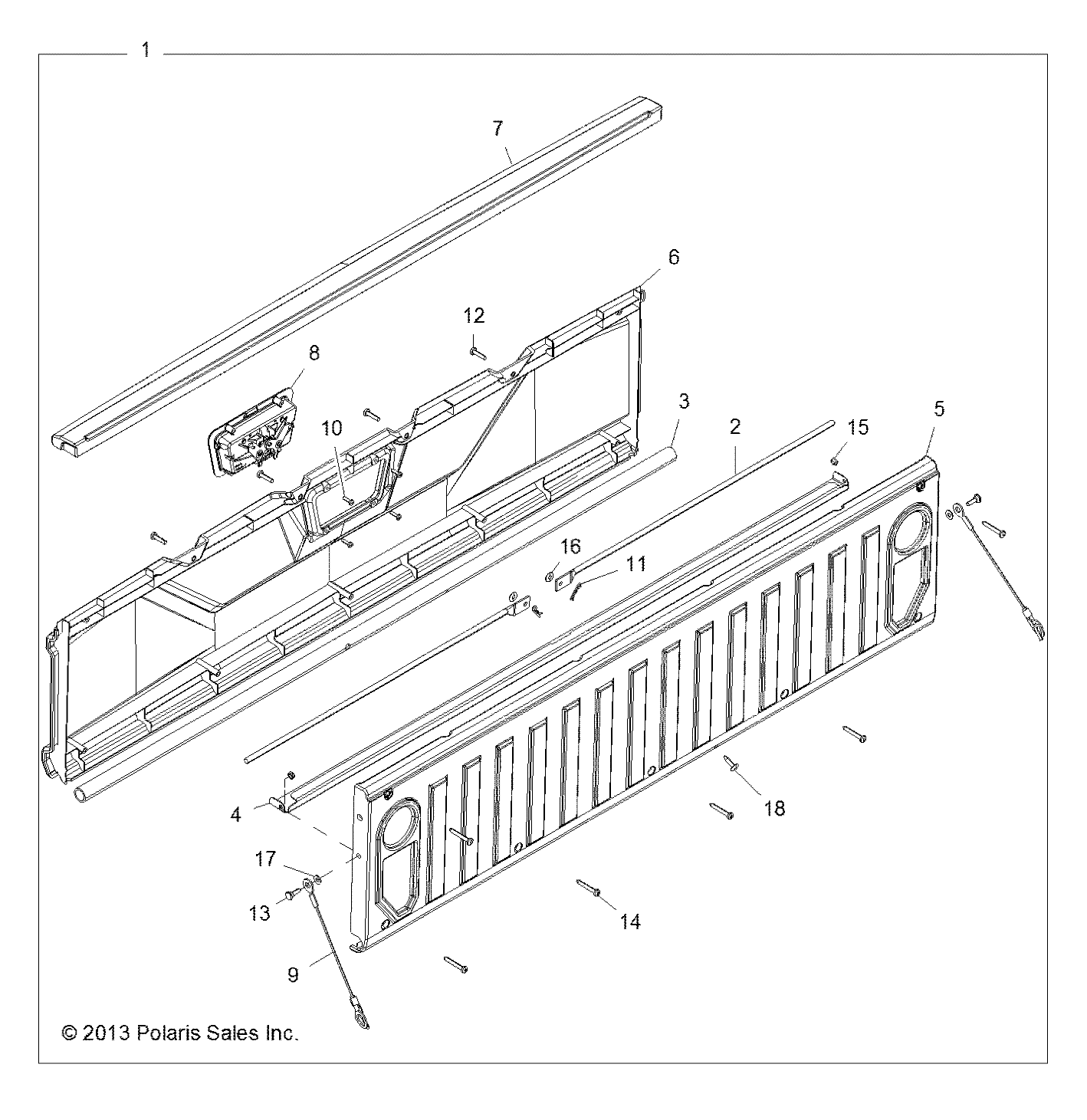 Part Number : 5337426-329 TAILGATE PIVOT TUBE  BLACK