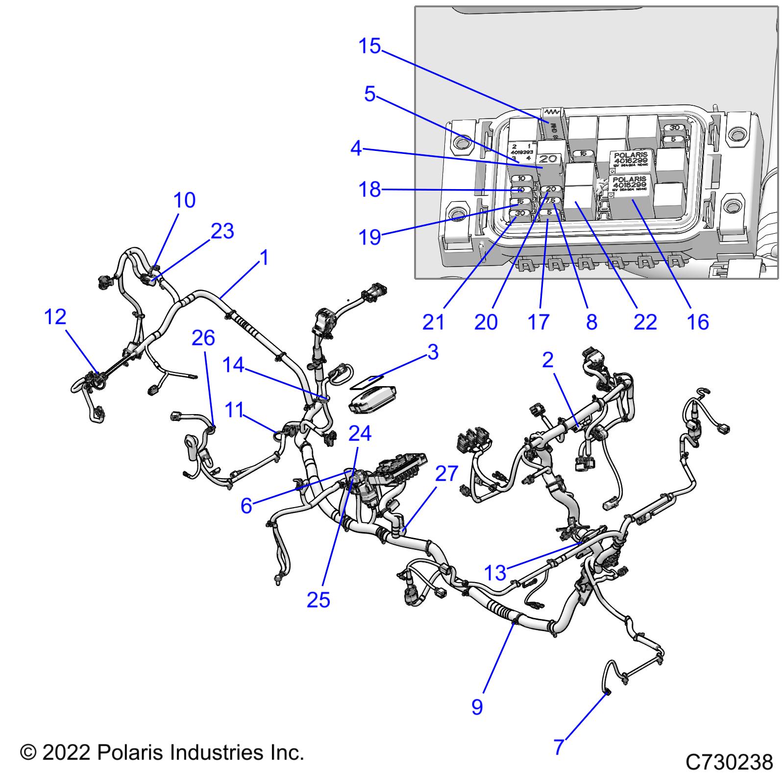 Foto diagrama Polaris que contem a peça 2415989