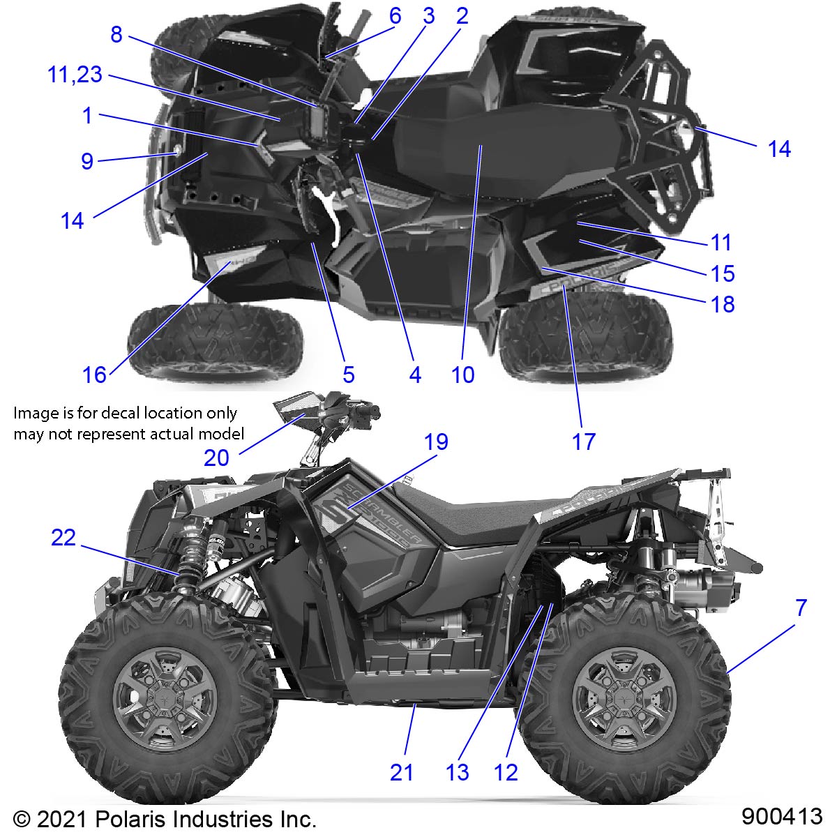 Foto diagrama Polaris que contem a peça 7181543