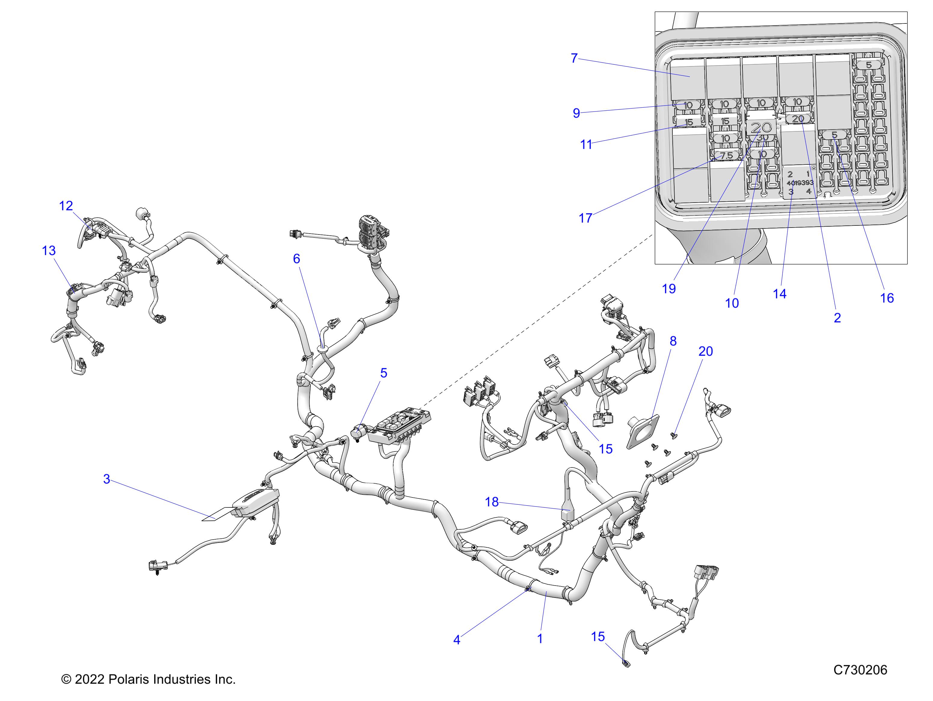 Part Number : 2415985 HARNESS-CHASSIS FP TRC