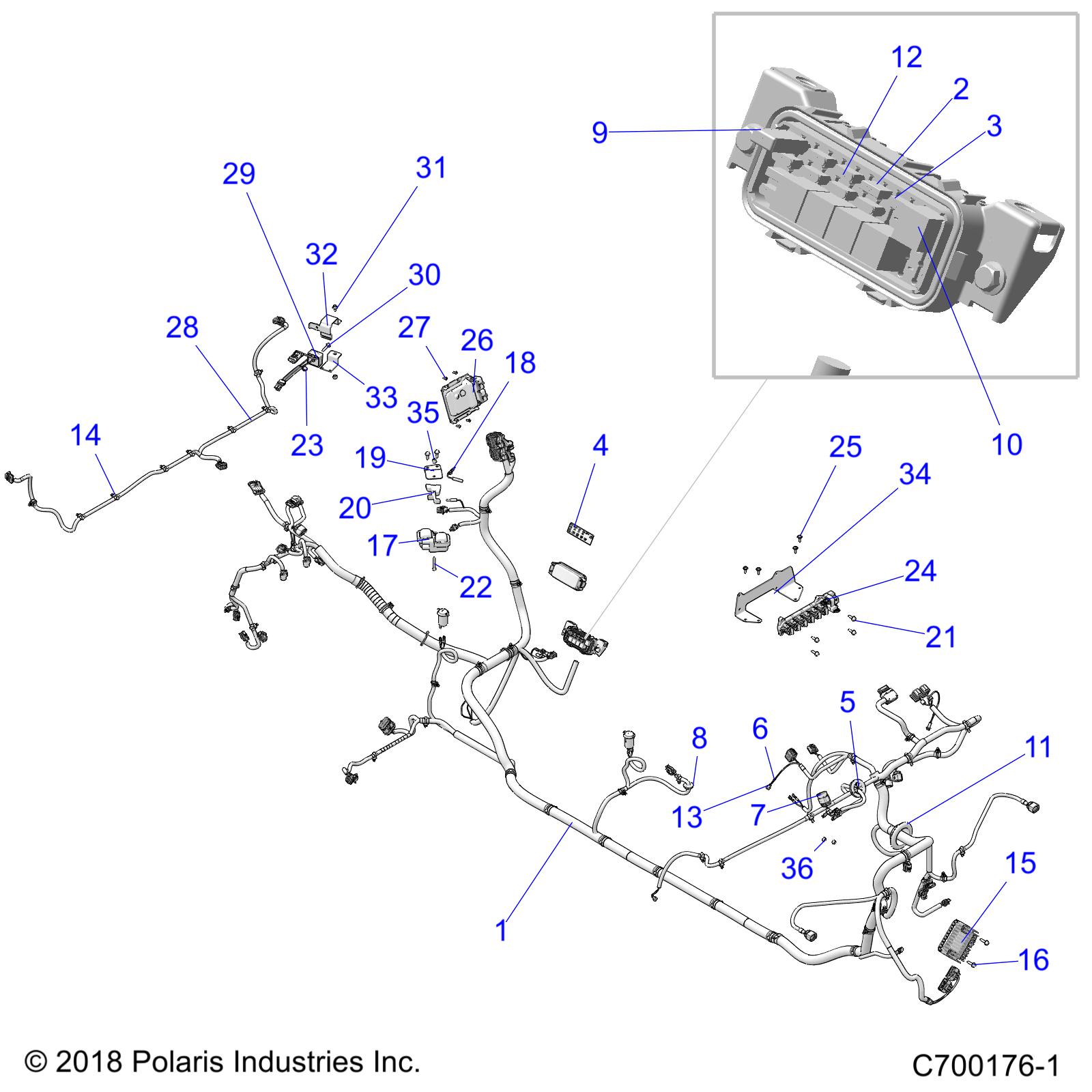 Foto diagrama Polaris que contem a peça 2414383
