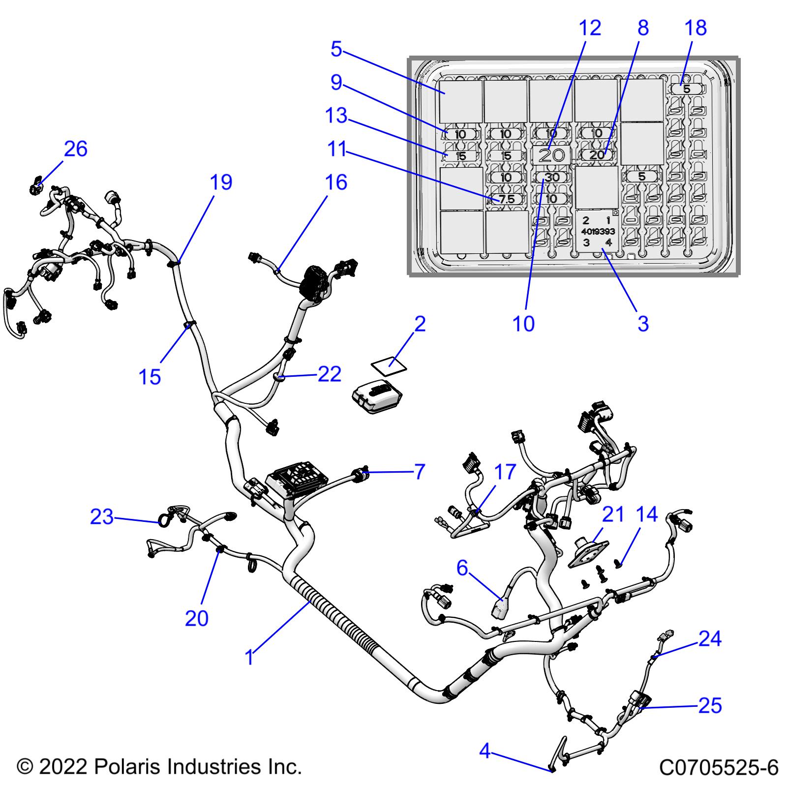 Part Number : 2416881 HARNESS-CHASSIS FS RGR TRC