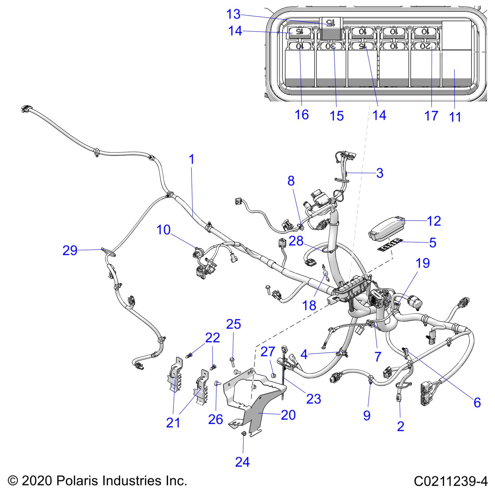 Foto diagrama Polaris que contem a peça 4010859
