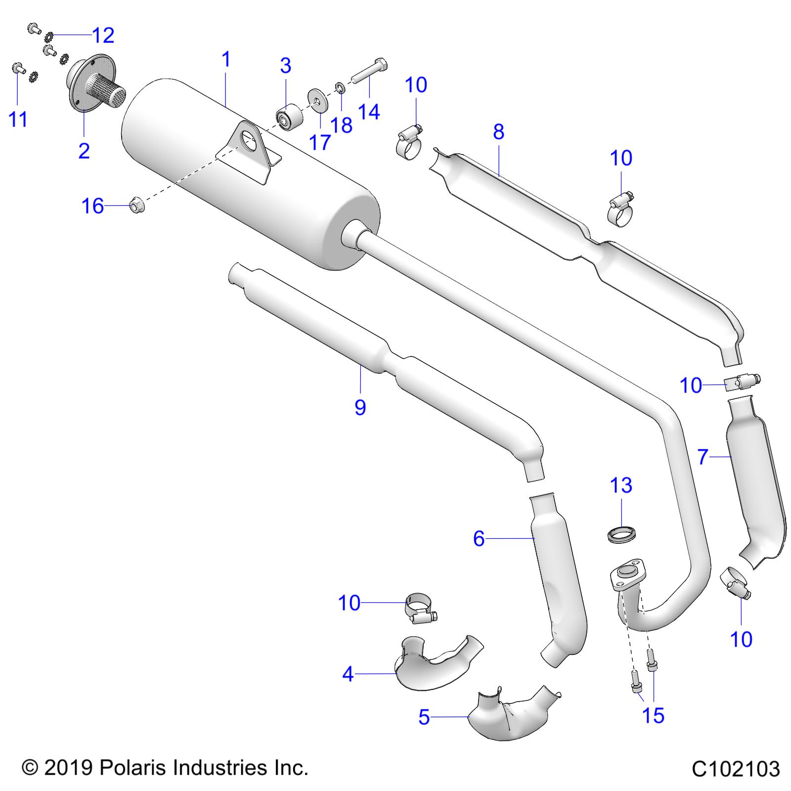 Foto diagrama Polaris que contem a peça 7082359