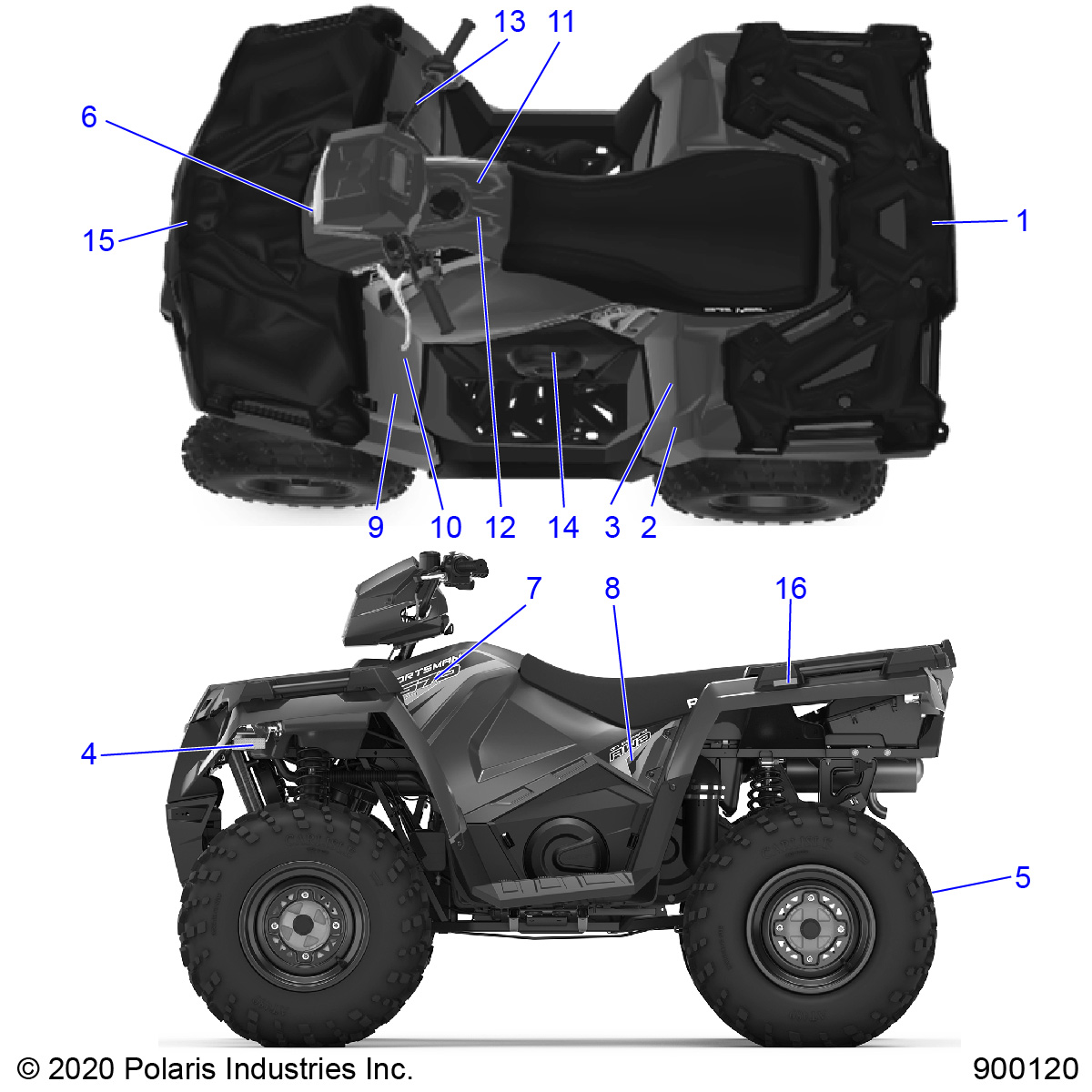 Foto diagrama Polaris que contem a peça 7184291