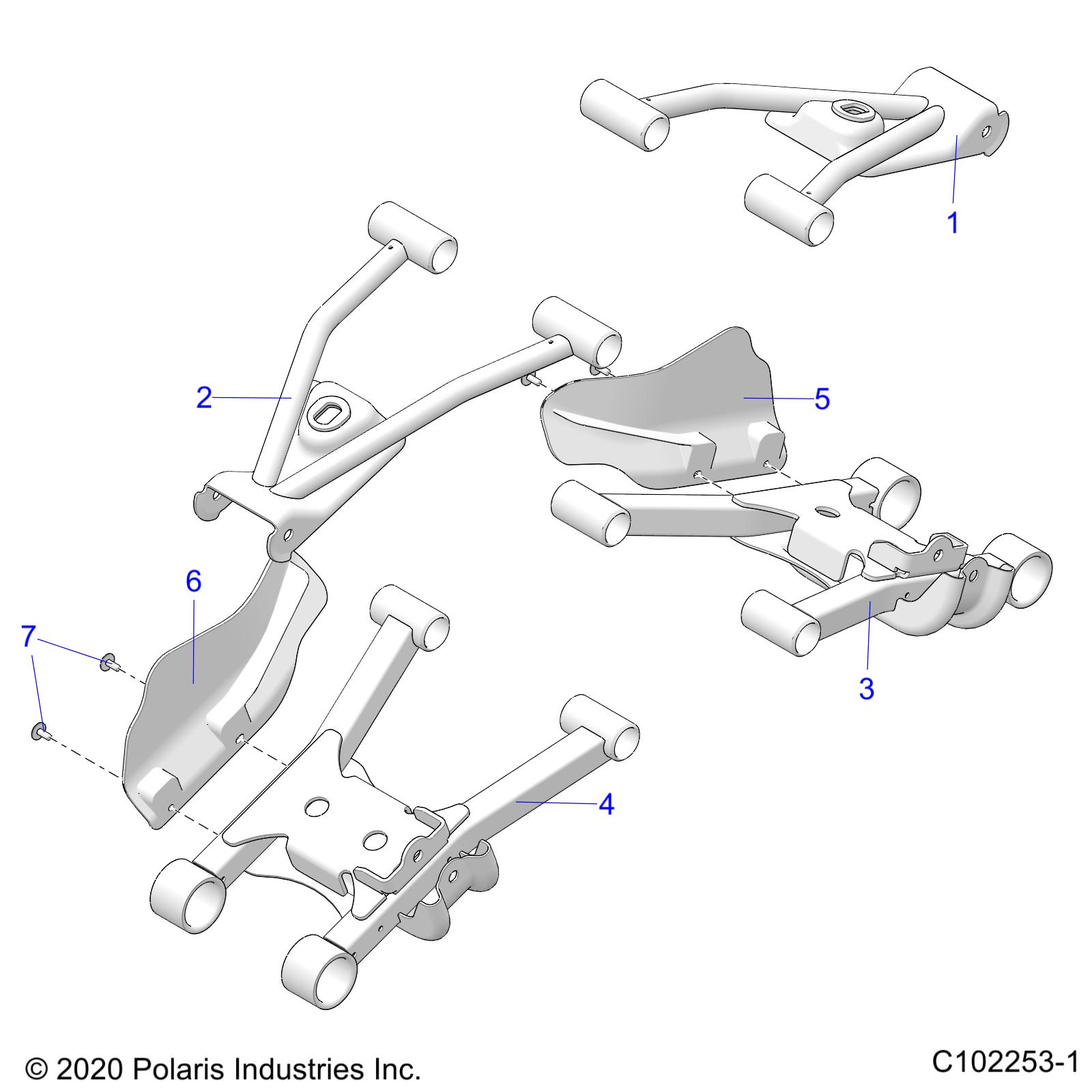 Foto diagrama Polaris que contem a peça 1023571-458