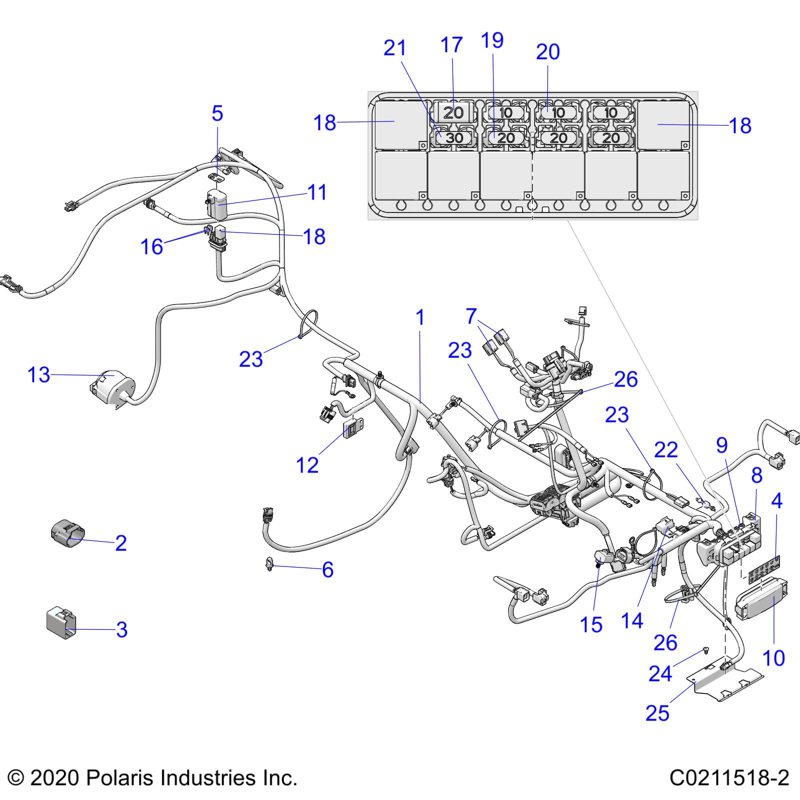 Foto diagrama Polaris que contem a peça 4015457