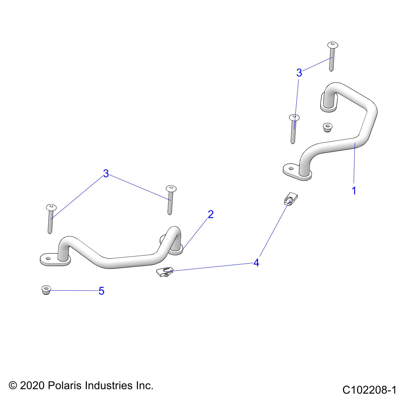 Foto diagrama Polaris que contem a peça 1021597-458