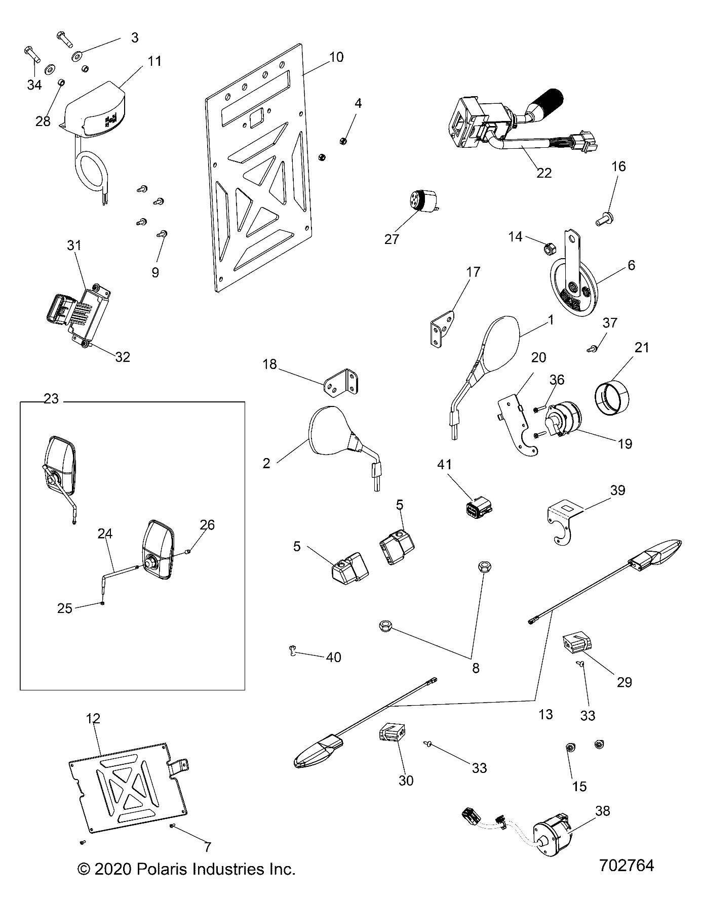 Part Number : 5269510-458 BRKT-MIRROR RGR 570 RH BLK