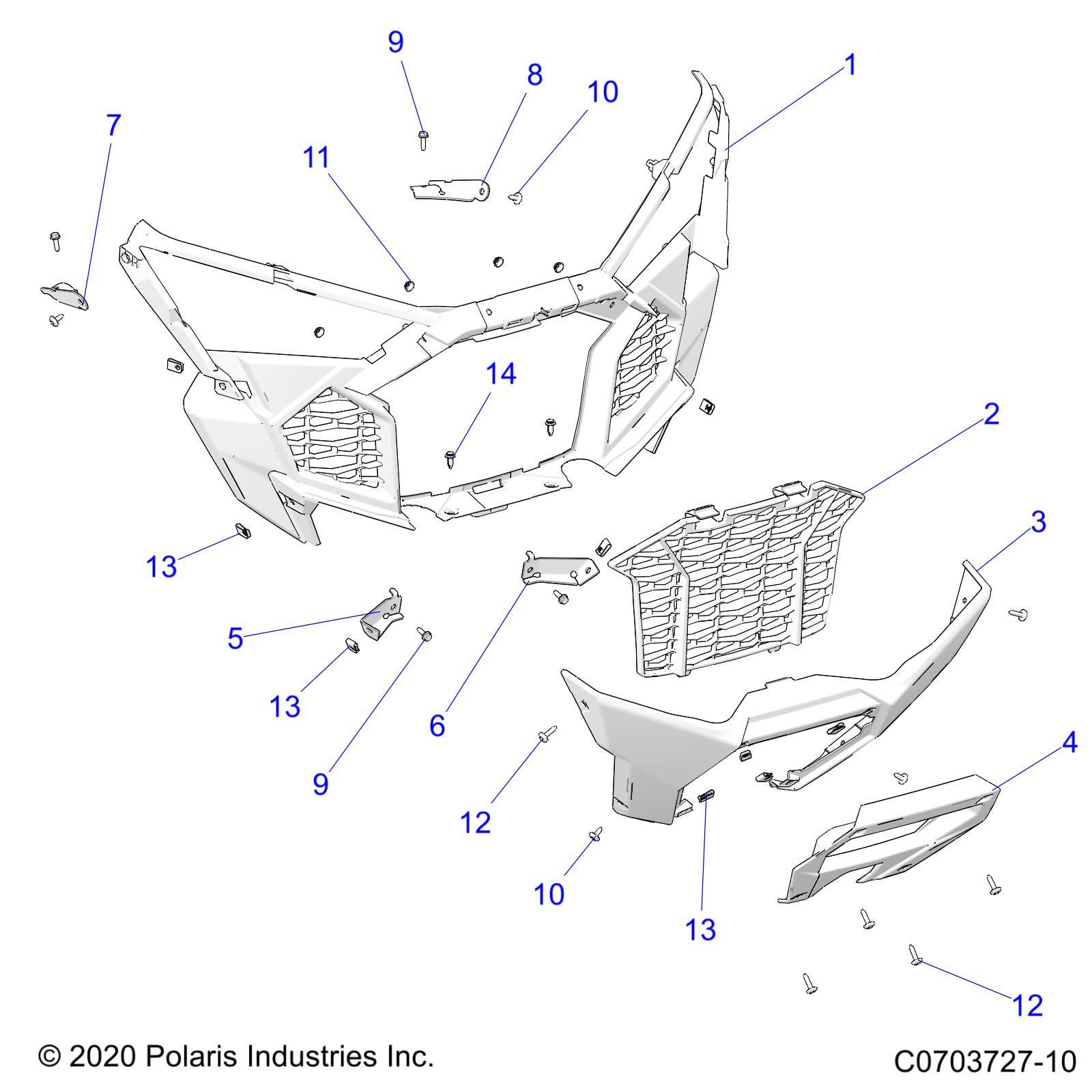 Part Number : 5456623-070 FASCIA-FRONT BLK