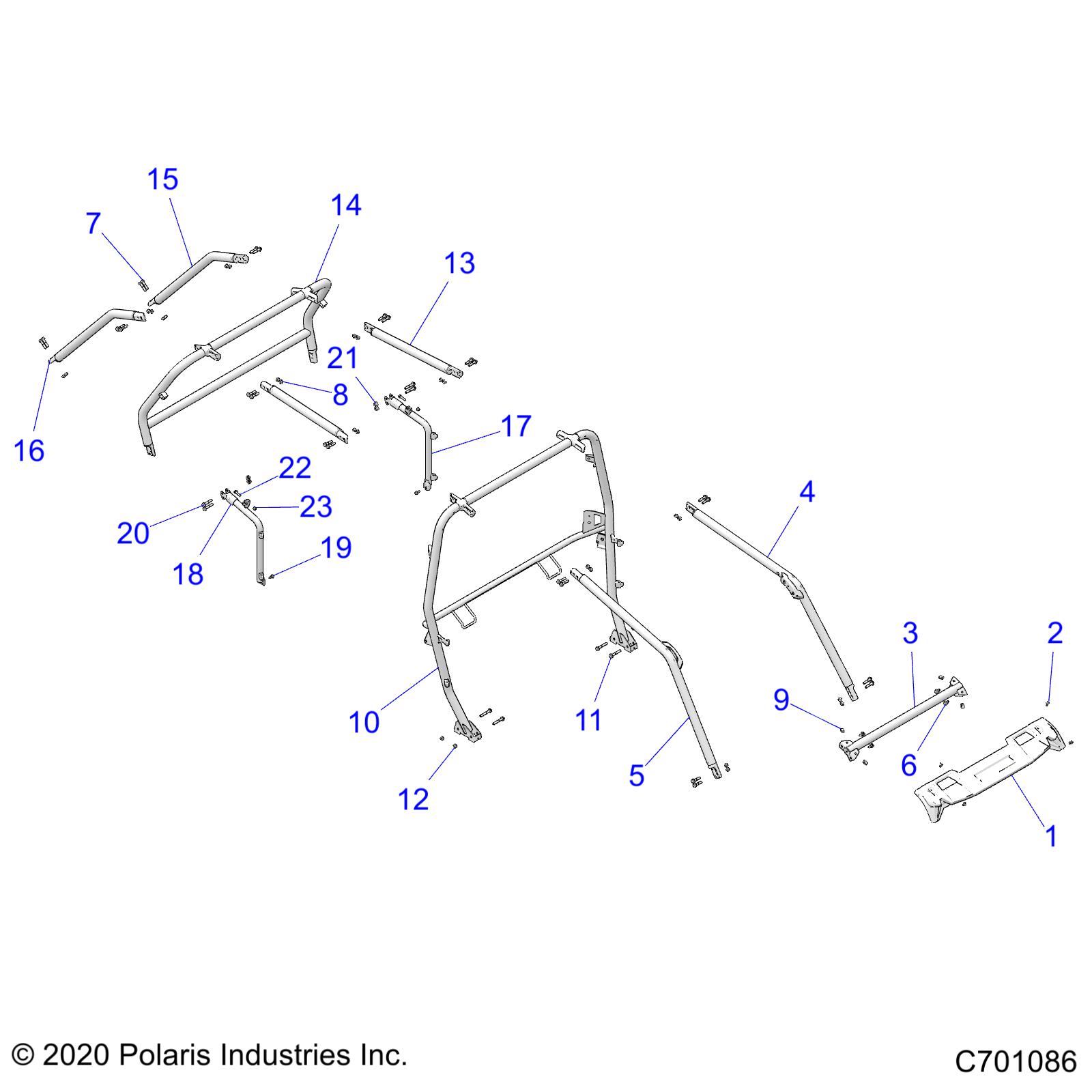 Part Number : 1022097-458 ROPS  REAR  RIGHT  MATTE BLACK