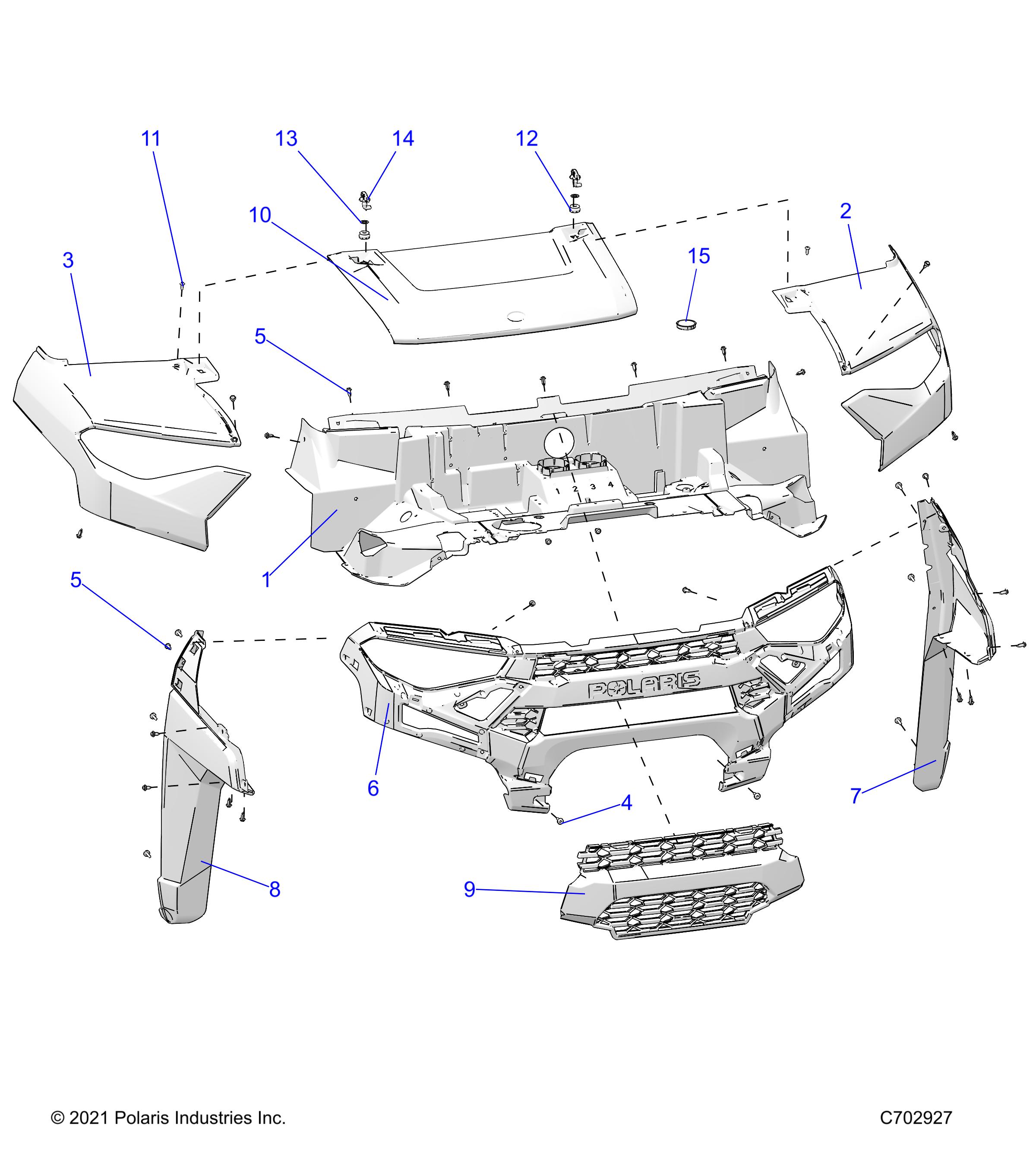 Foto diagrama Polaris que contem a peça 5453727-632