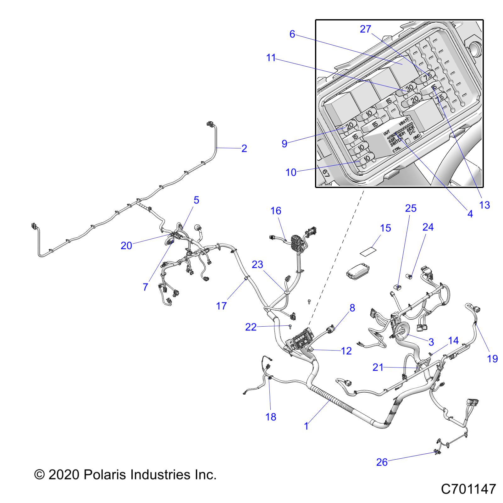 Foto diagrama Polaris que contem a peça 2415422