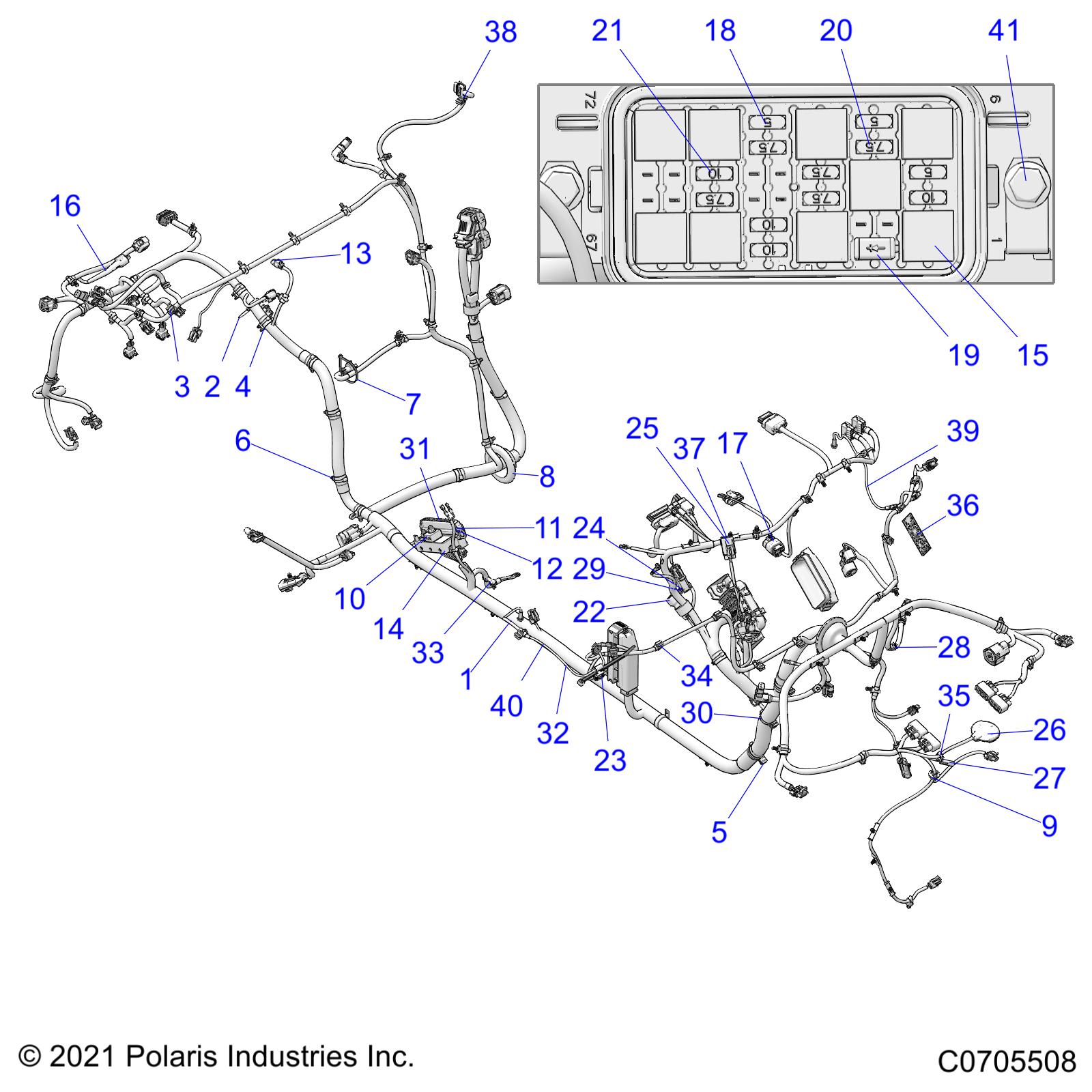 Part Number : 2416010 HARN-CHASSIS RZR T 96X64 DX LE