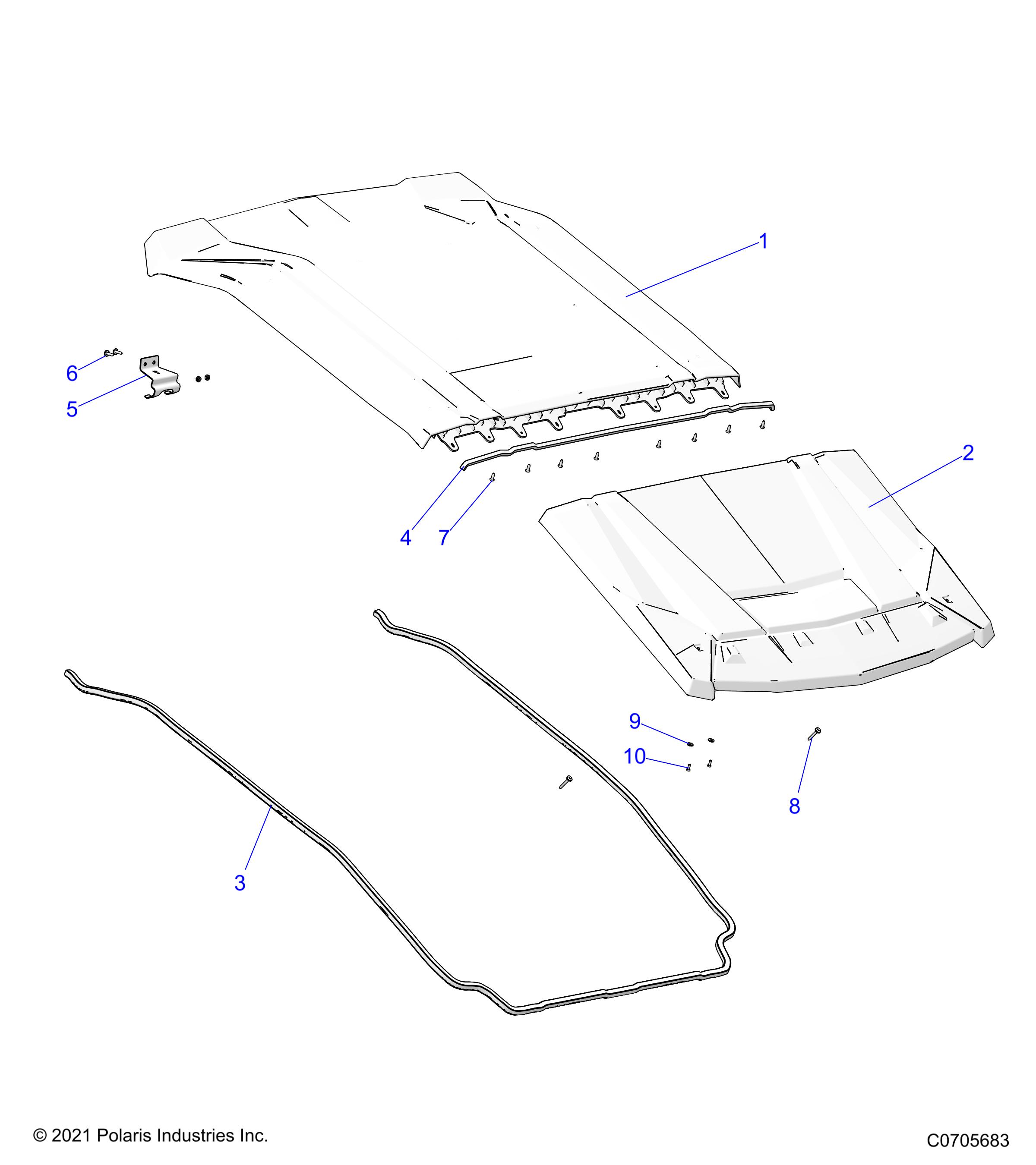 Part Number : 5455534 ROOF PANEL  FRONT  POLY