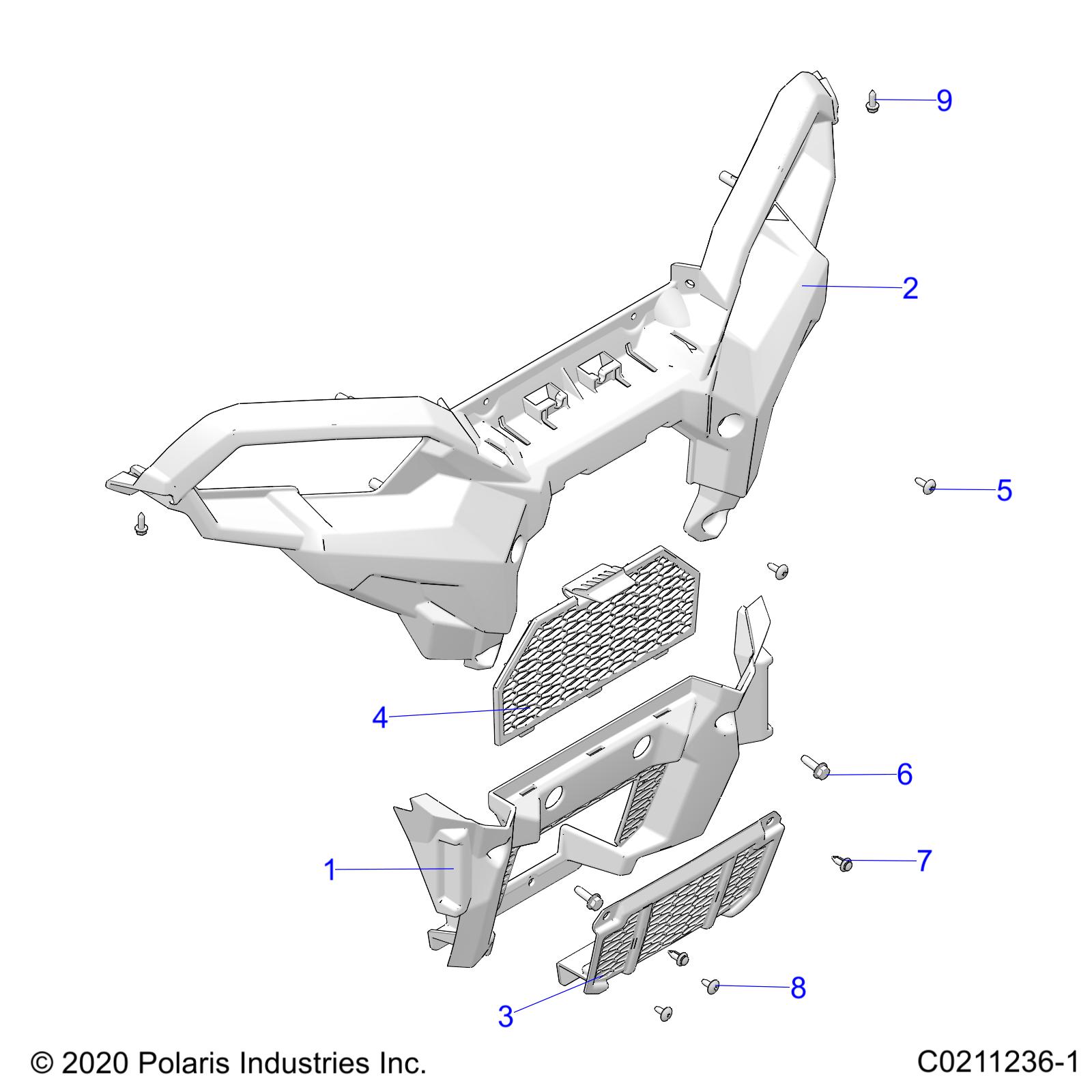 Part Number : 5456797-070 COVER-FRONT LOWER FASCIA BLK