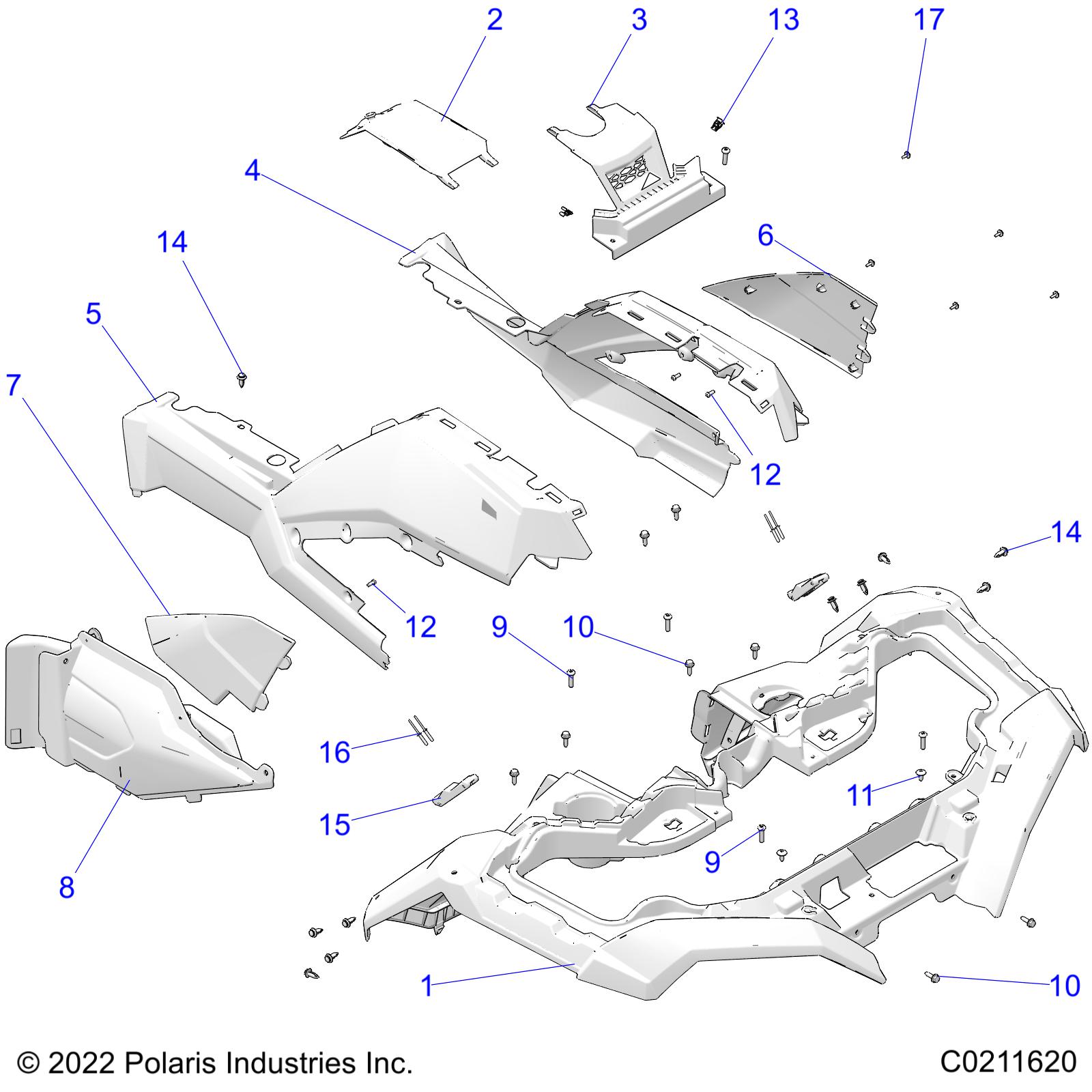 Foto diagrama Polaris que contem a peça 2636715-070