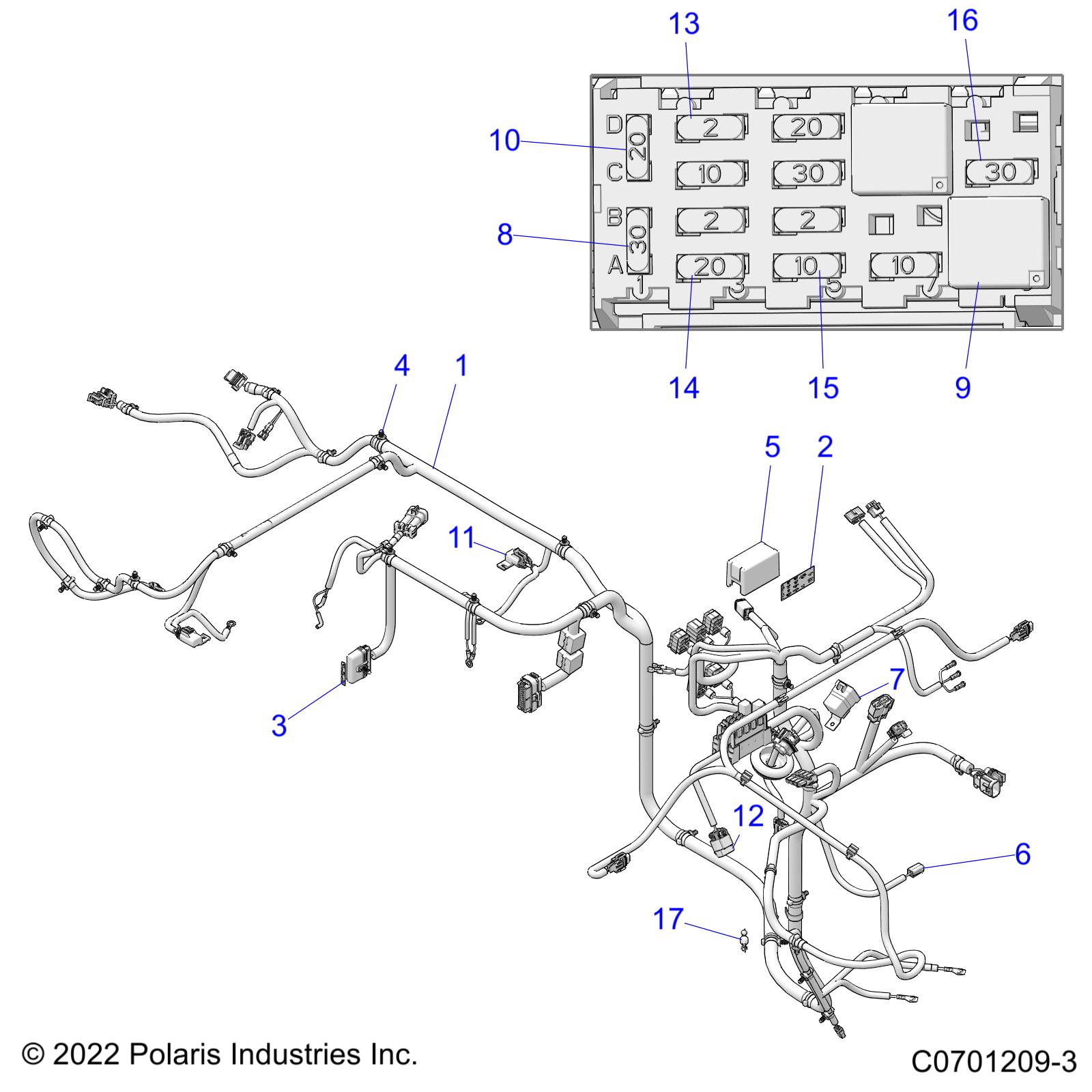Foto diagrama Polaris que contem a peça 4014797