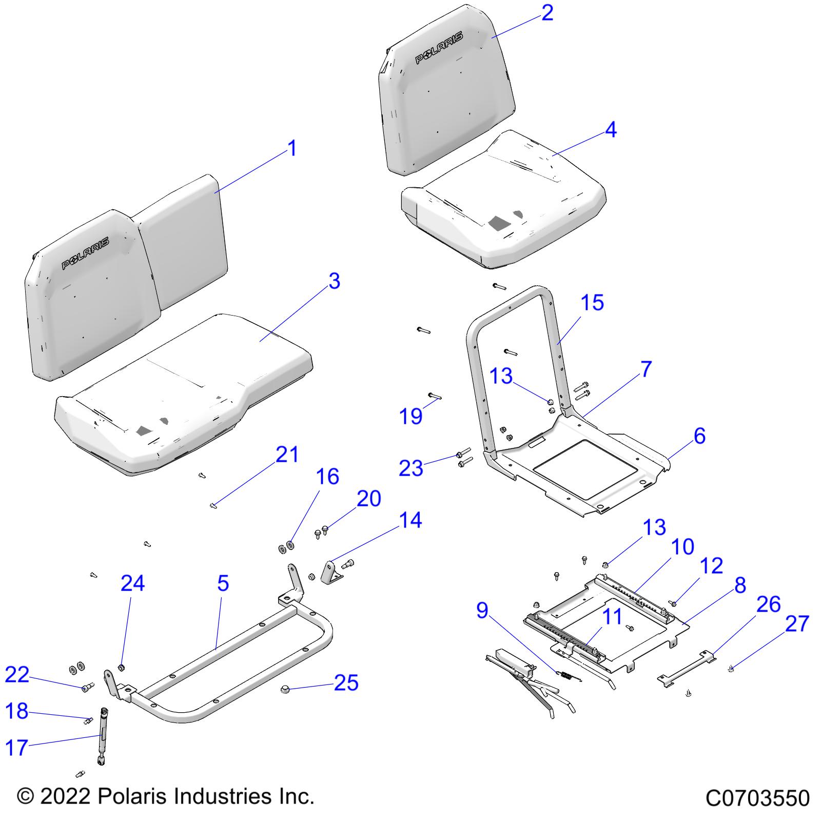 Part Number : 2692307 ASM-SEAT BACK 40 BLK/PPC