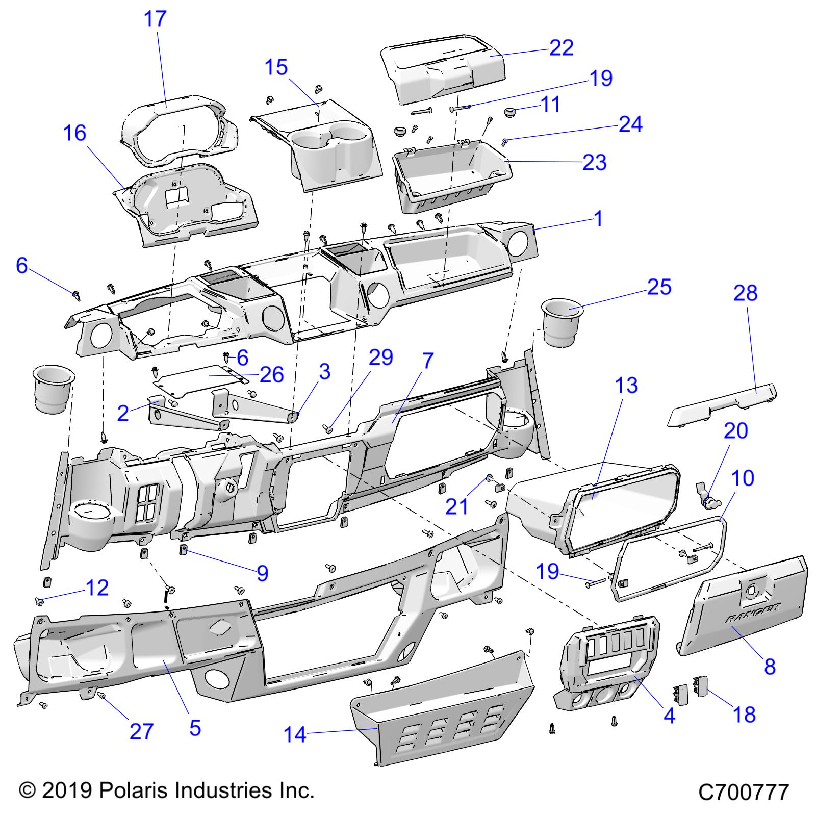 Part Number : 5453747-070 STORAGE DASH  GLOSS BLACK