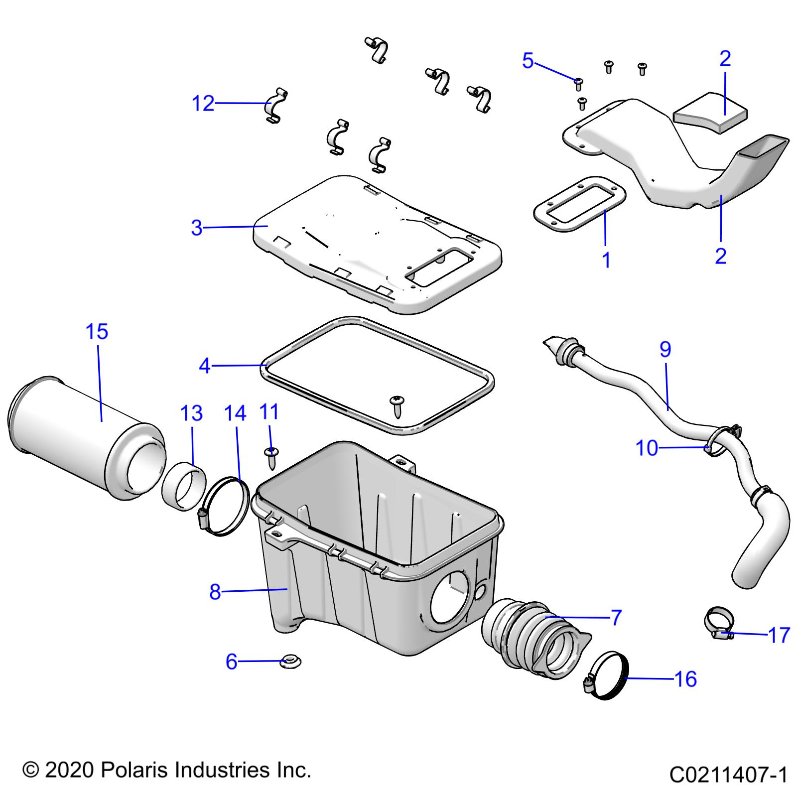 Foto diagrama Polaris que contem a peça 5450388