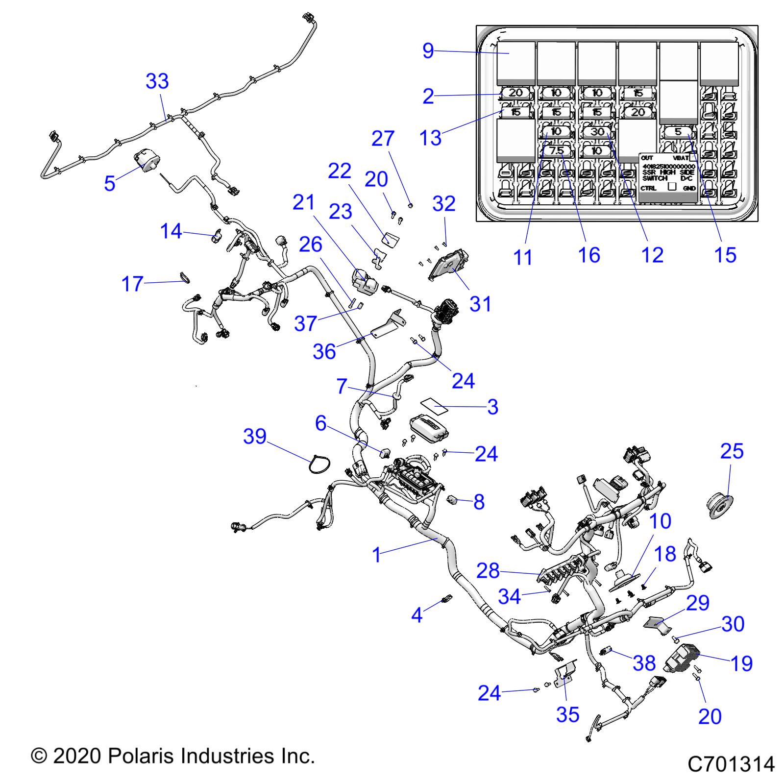 Foto diagrama Polaris que contem a peça 2415135